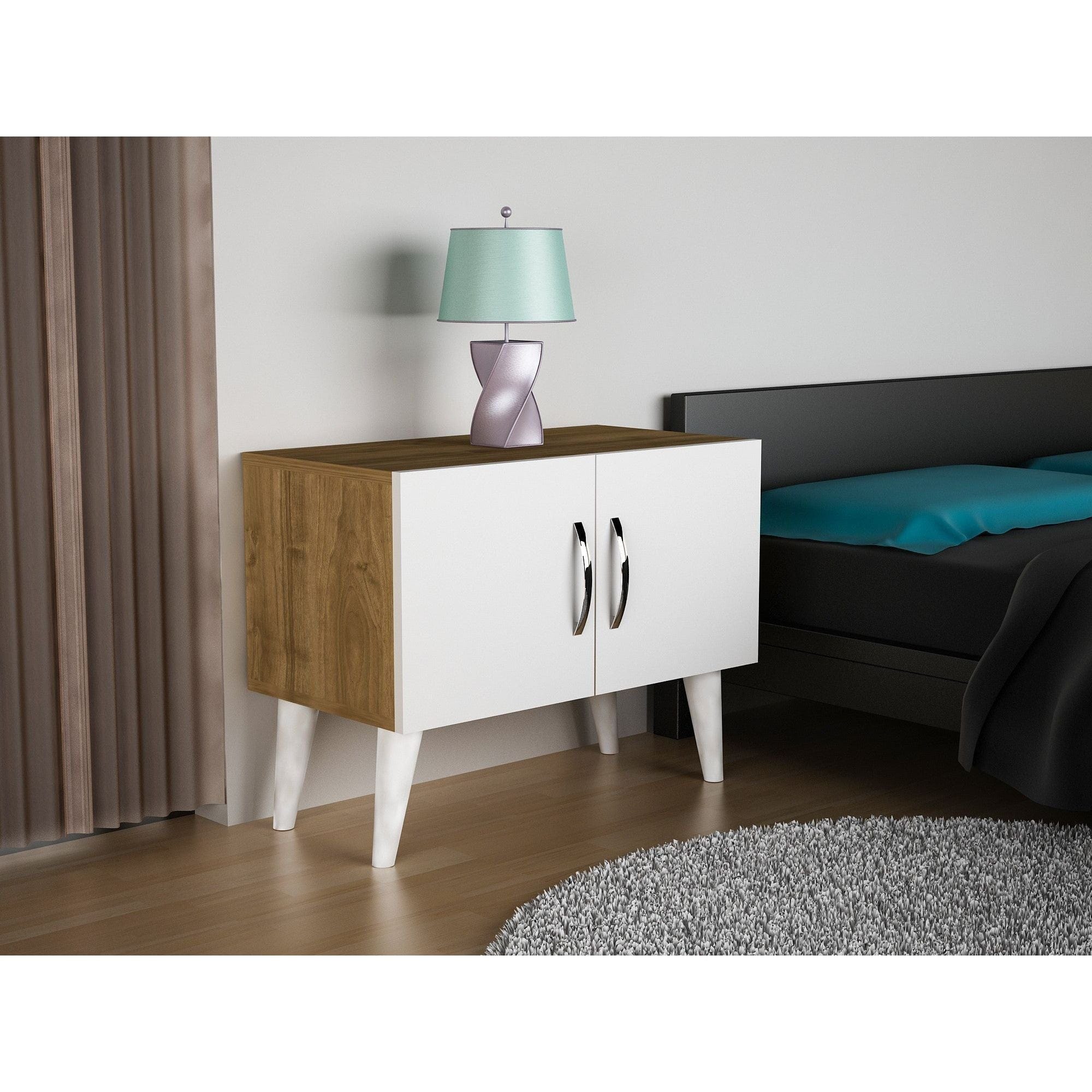 Noptiera Bellini v2, nuc/alb, PAL melaminat, 70x37x55 cm