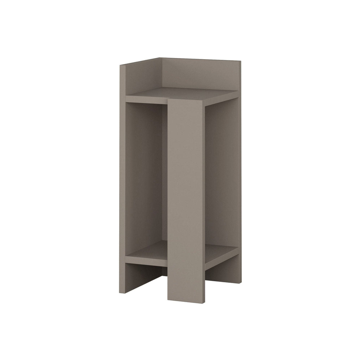 Noptiera Elos, gri inchis, PAL melaminat, 25x27x60 cm