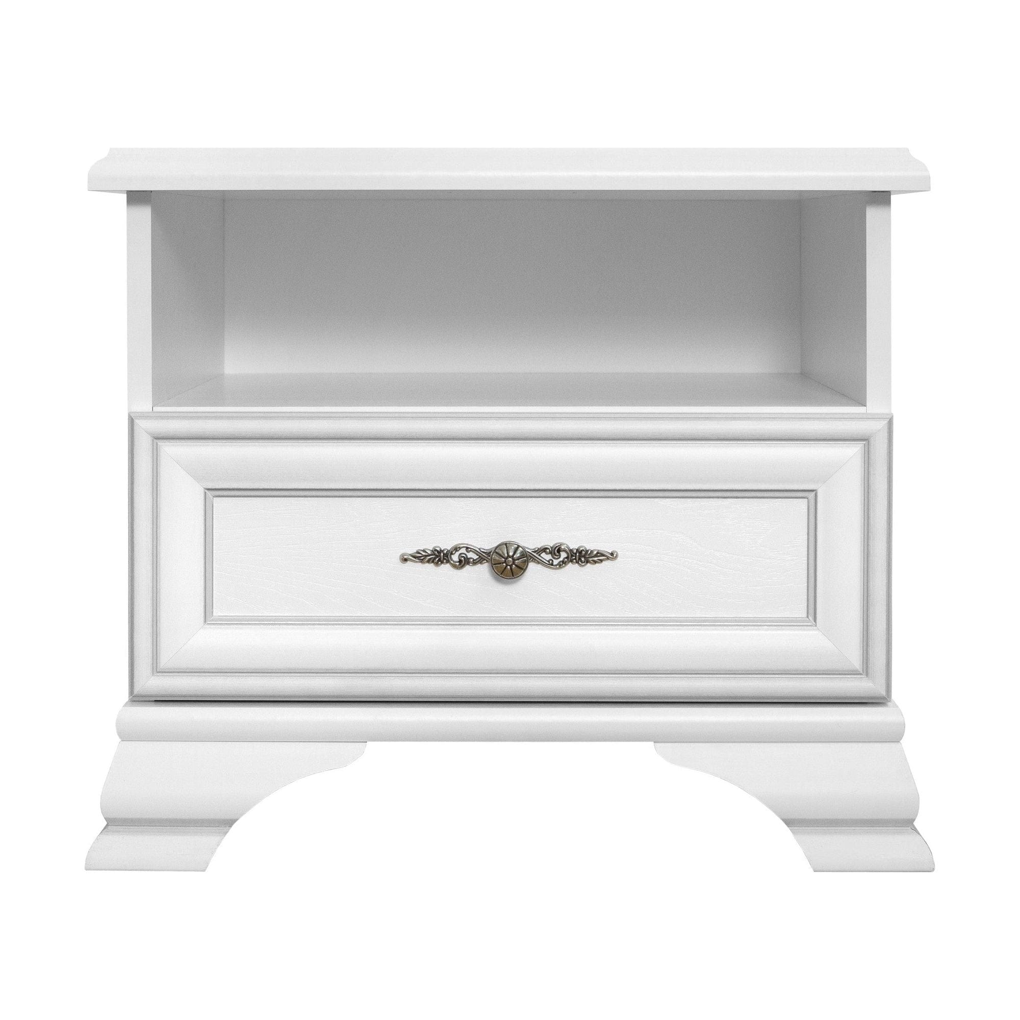 Noptiera IDENTO, alb, PAL, 55x41x47 cm