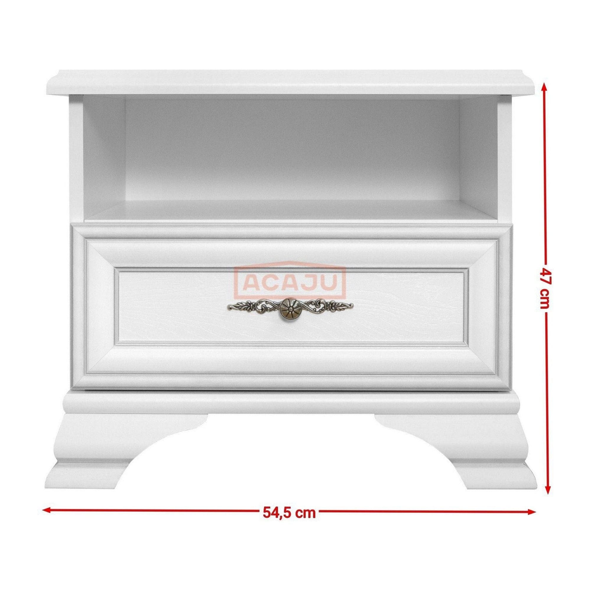 Noptiera IDENTO, alb, PAL, 55x41x47 cm