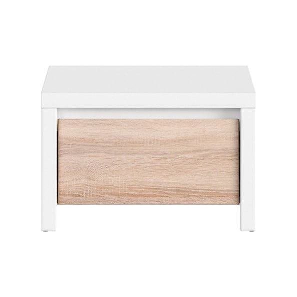 Noptiera KASPIAN, alb/stejar sonoma, PAL, 51x41x34 cm