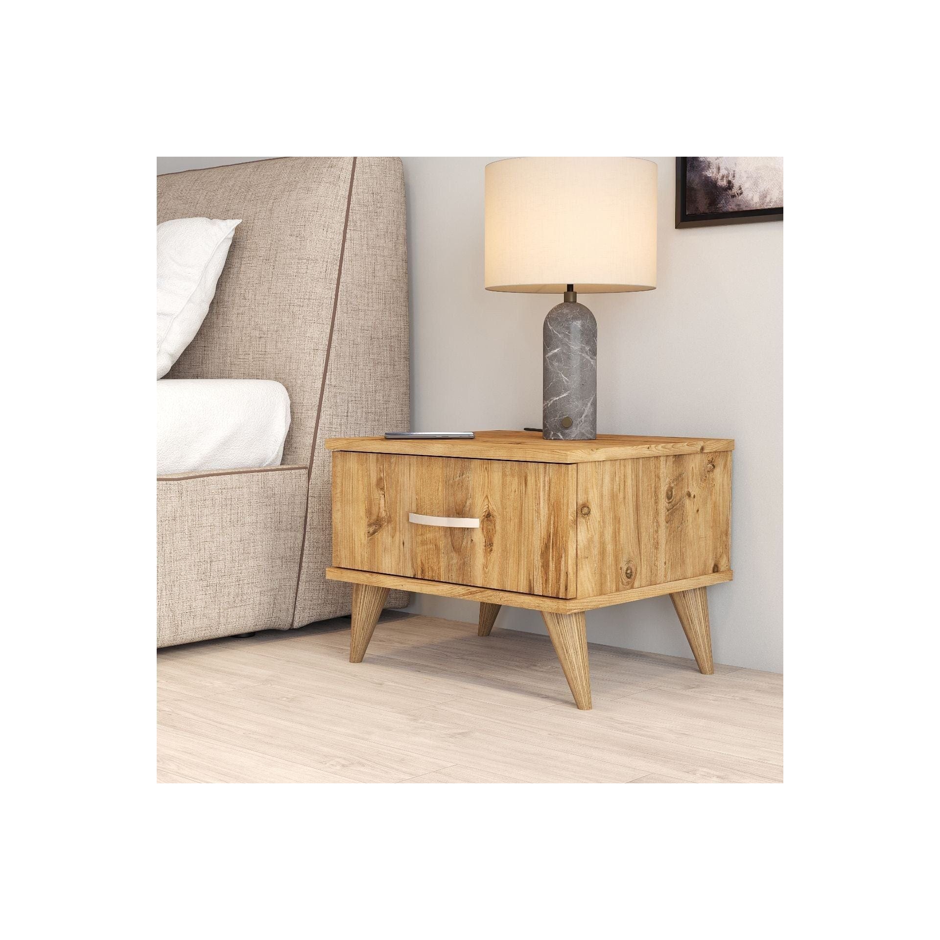 Noptiera KMD0102, stejar, PAL, 52x45x39 cm