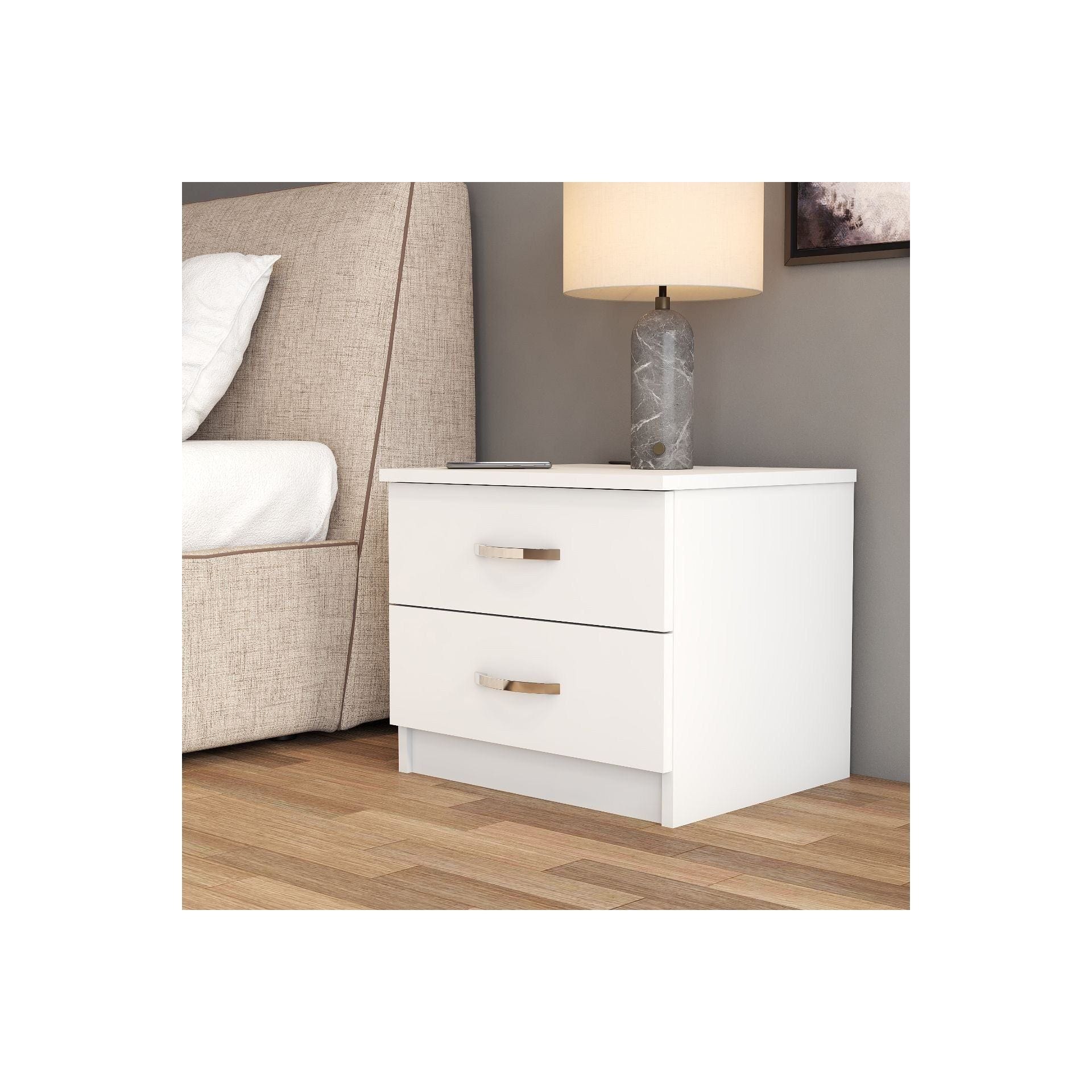 Noptiera KMD0201, alb, PAL, 52x45x45 cm