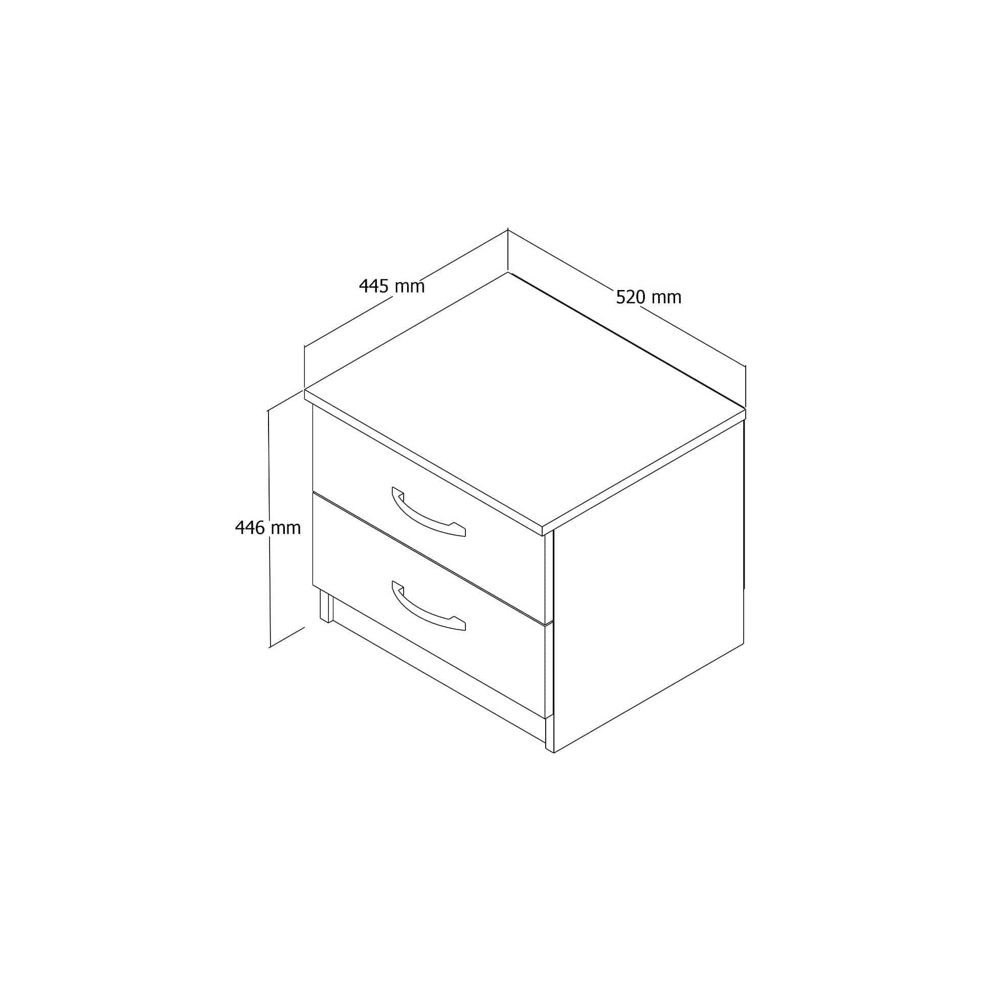 Noptiera KMD0201, alb, PAL, 52x45x45 cm