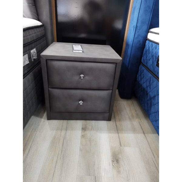 Noptiera Lateks Comfort, gri, stofa, 50x45x50 cm