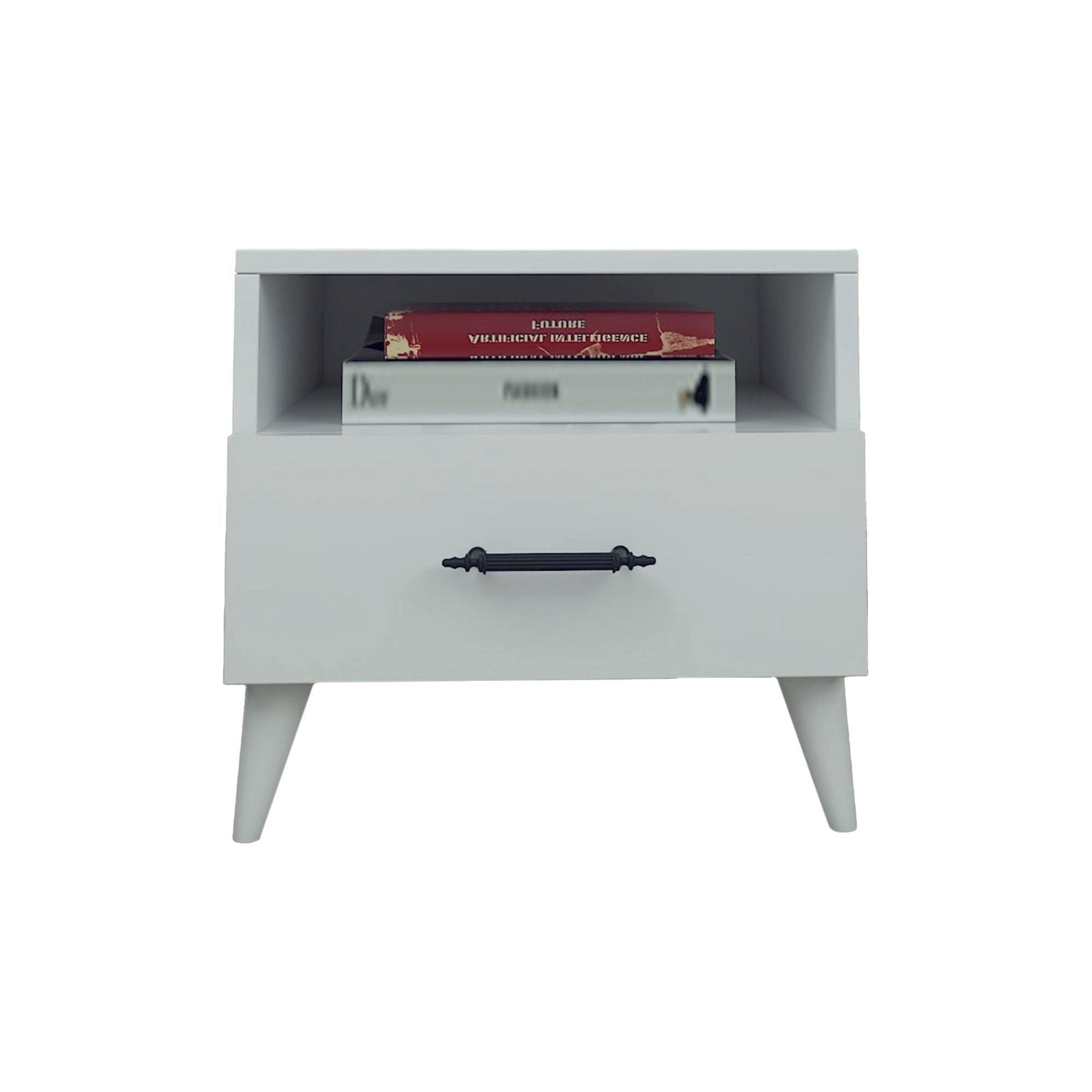 Noptiera Lavinia 501, alb, PAL, 45x35x47 cm
