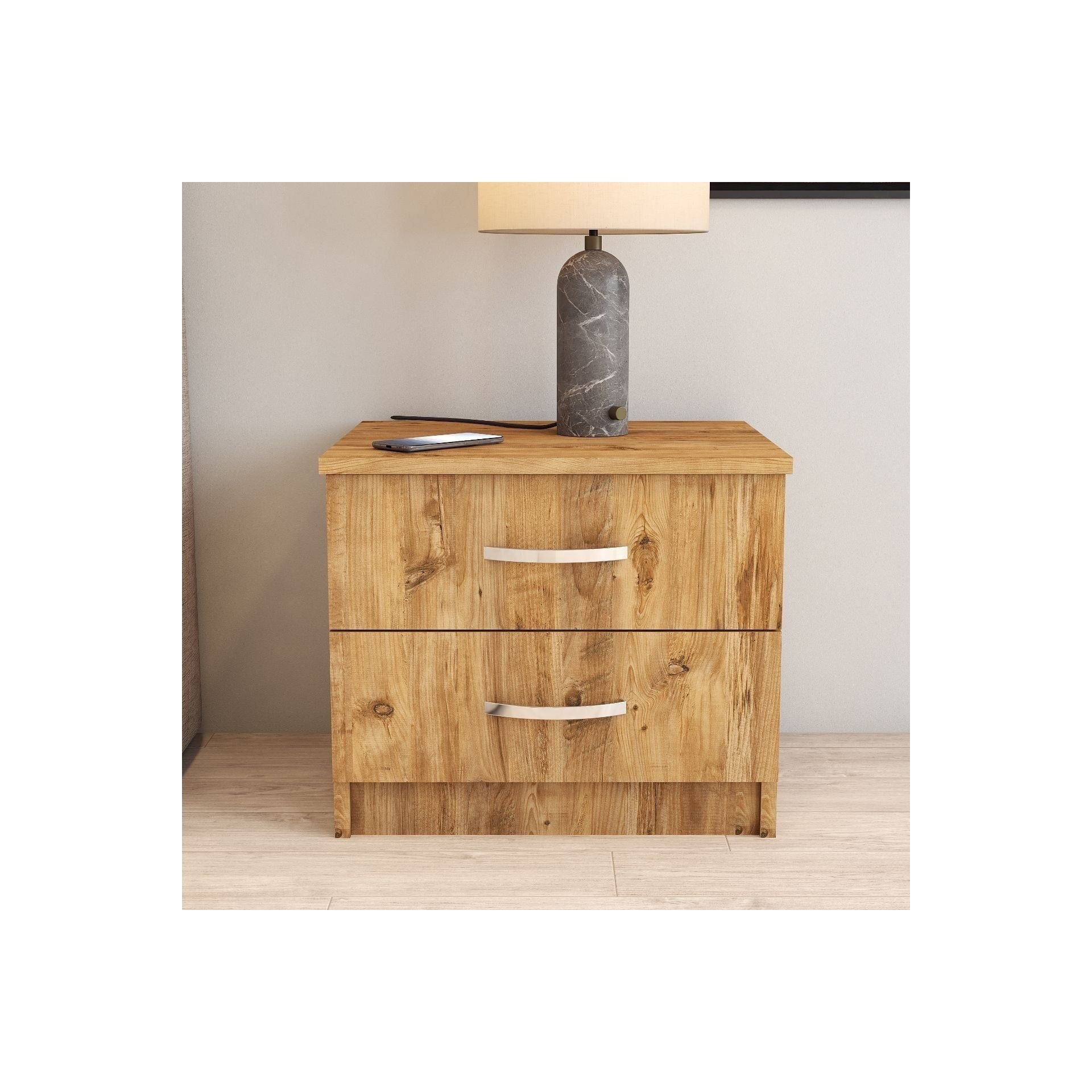 Noptiera, stejar, PAL, 52x45x45 cm