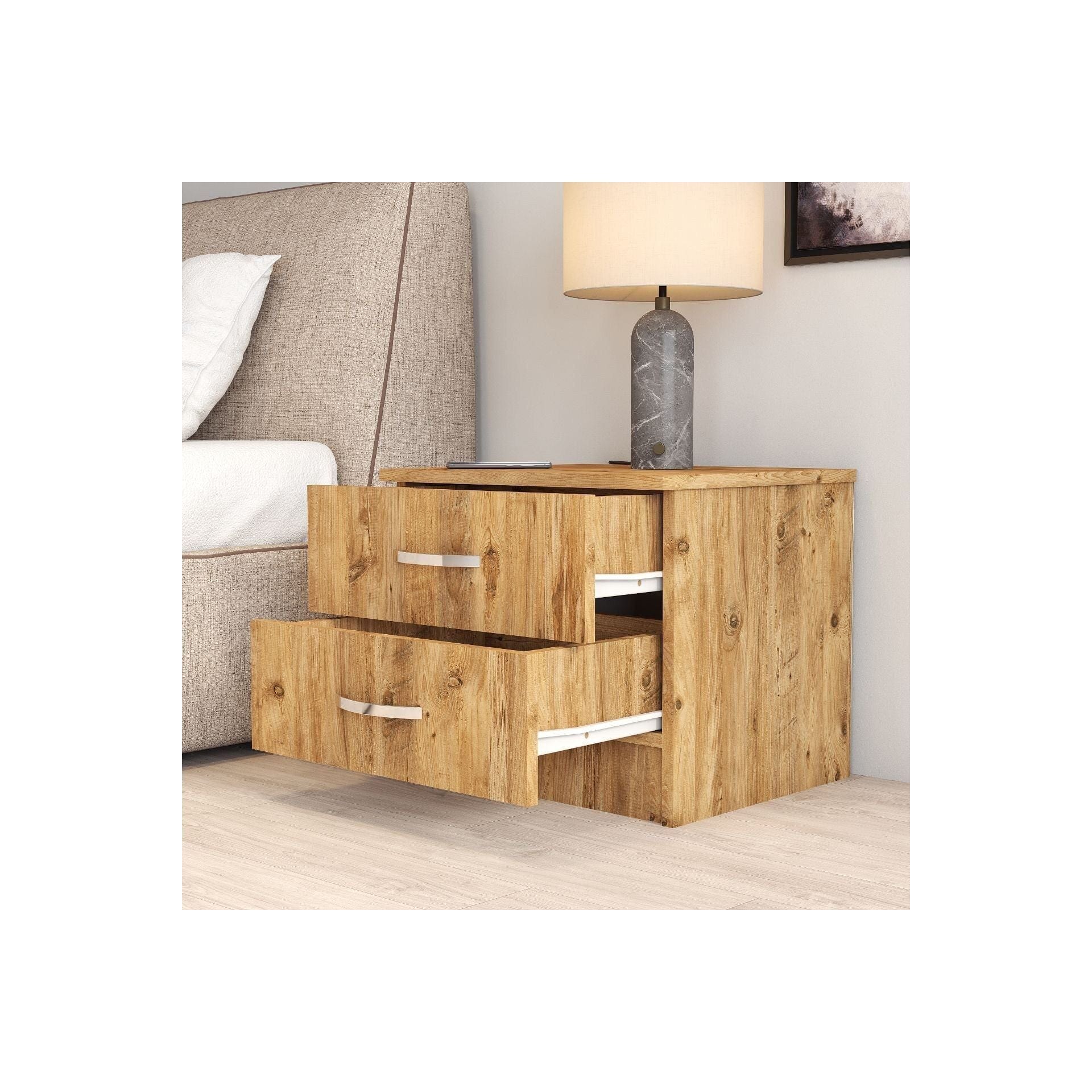 Noptiera, stejar, PAL, 52x45x45 cm