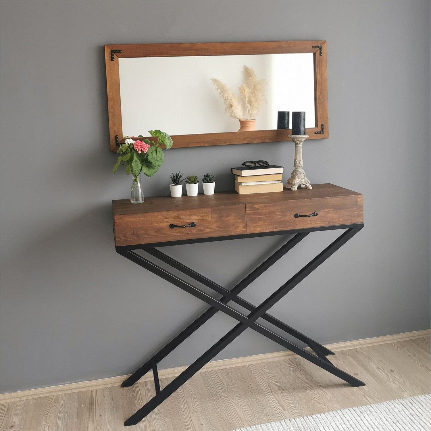 Oglinda 11050CV, nuc, lemn, 110x3x50 cm