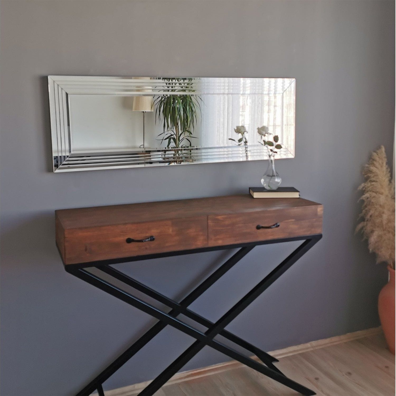 Oglinda A301Y, argintiu, 120x2x40 cm