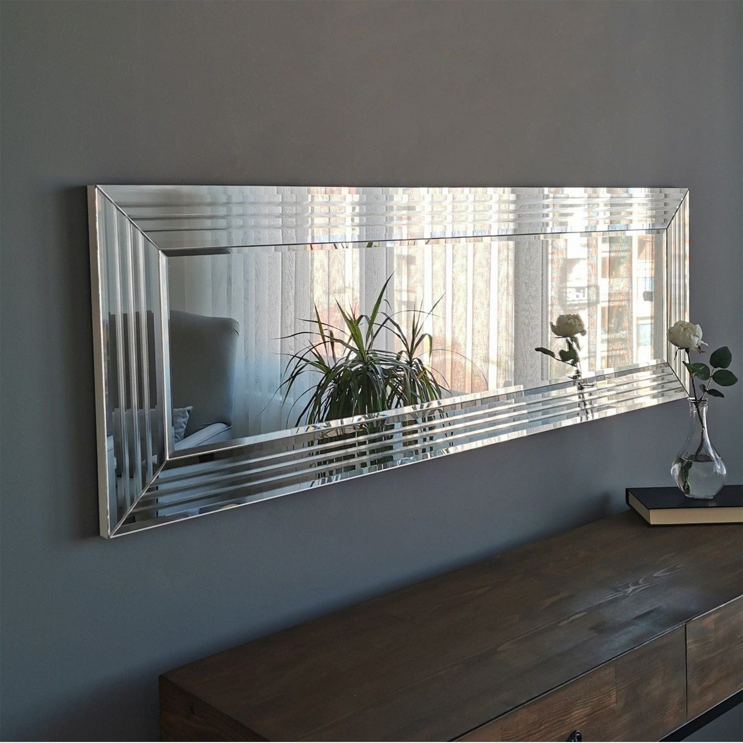 Oglinda A301Y, argintiu, 120x2x40 cm