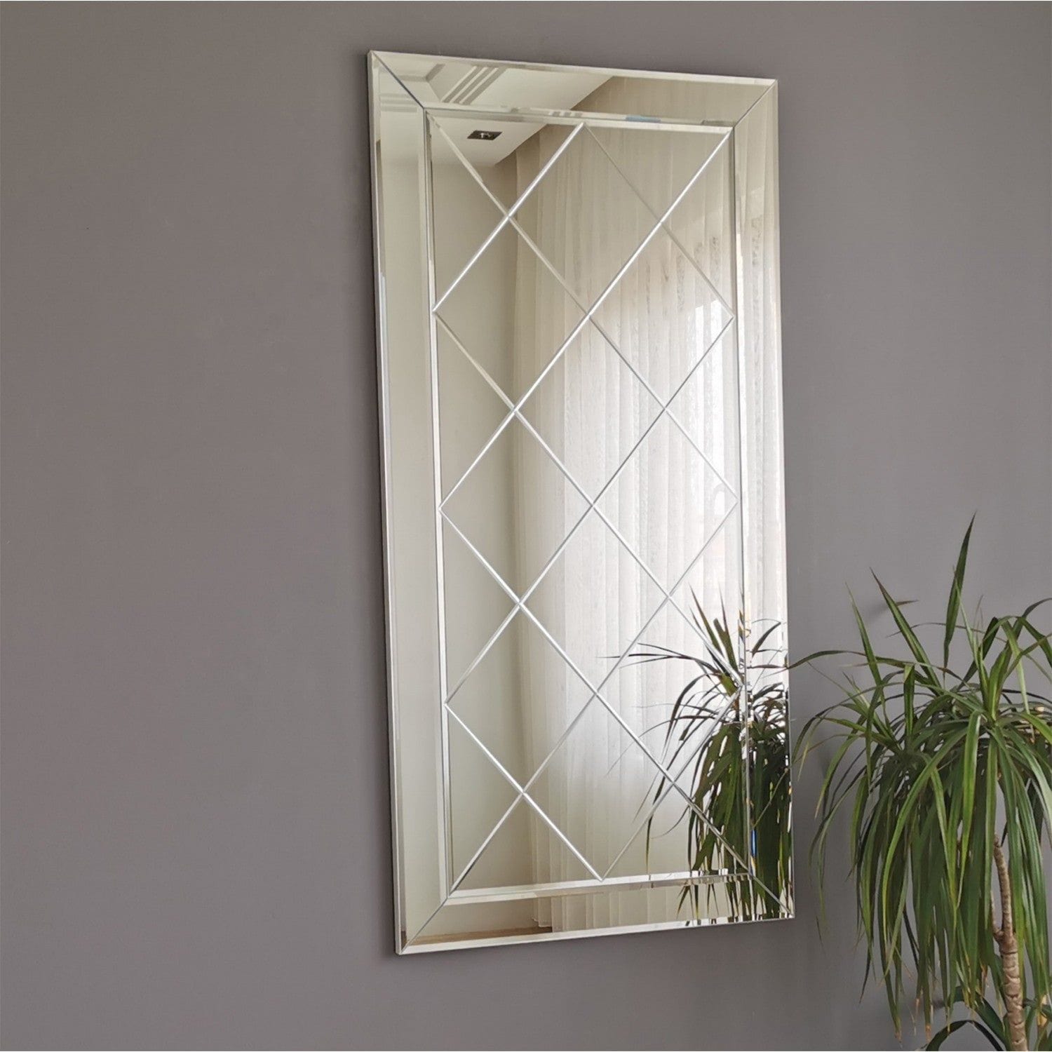 Oglinda A306D, argintiu, 65x2x130 cm