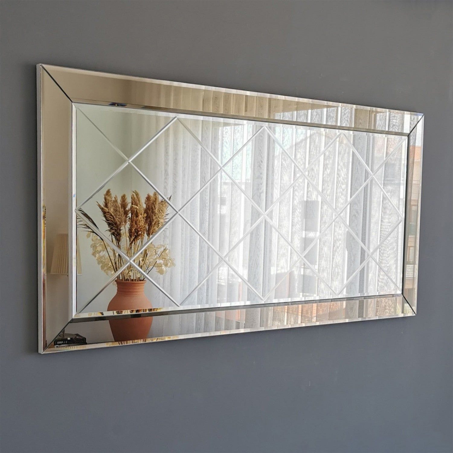 Oglinda A330Y, argintiu, 130x2x65 cm