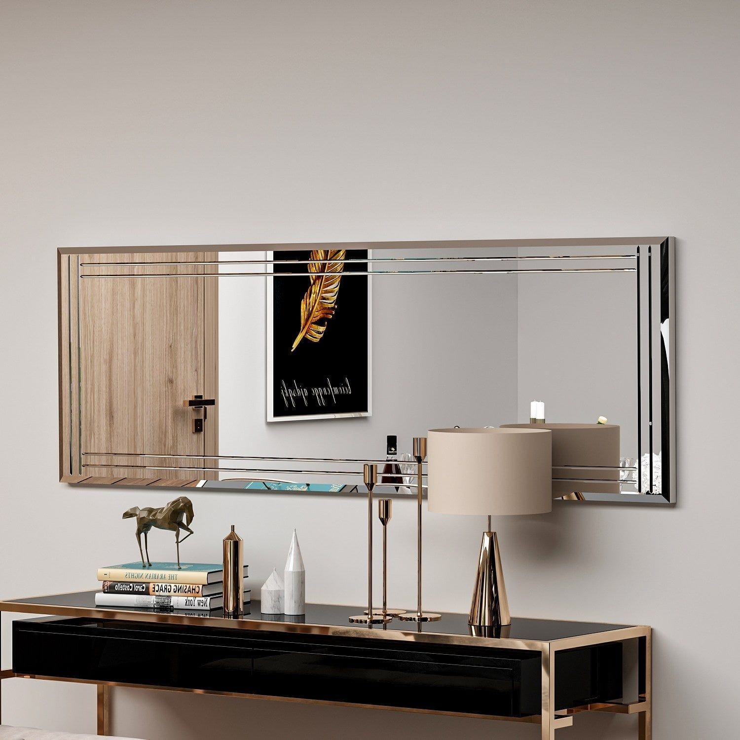 Oglinda BUHEM, gri, 40x2x120 cm