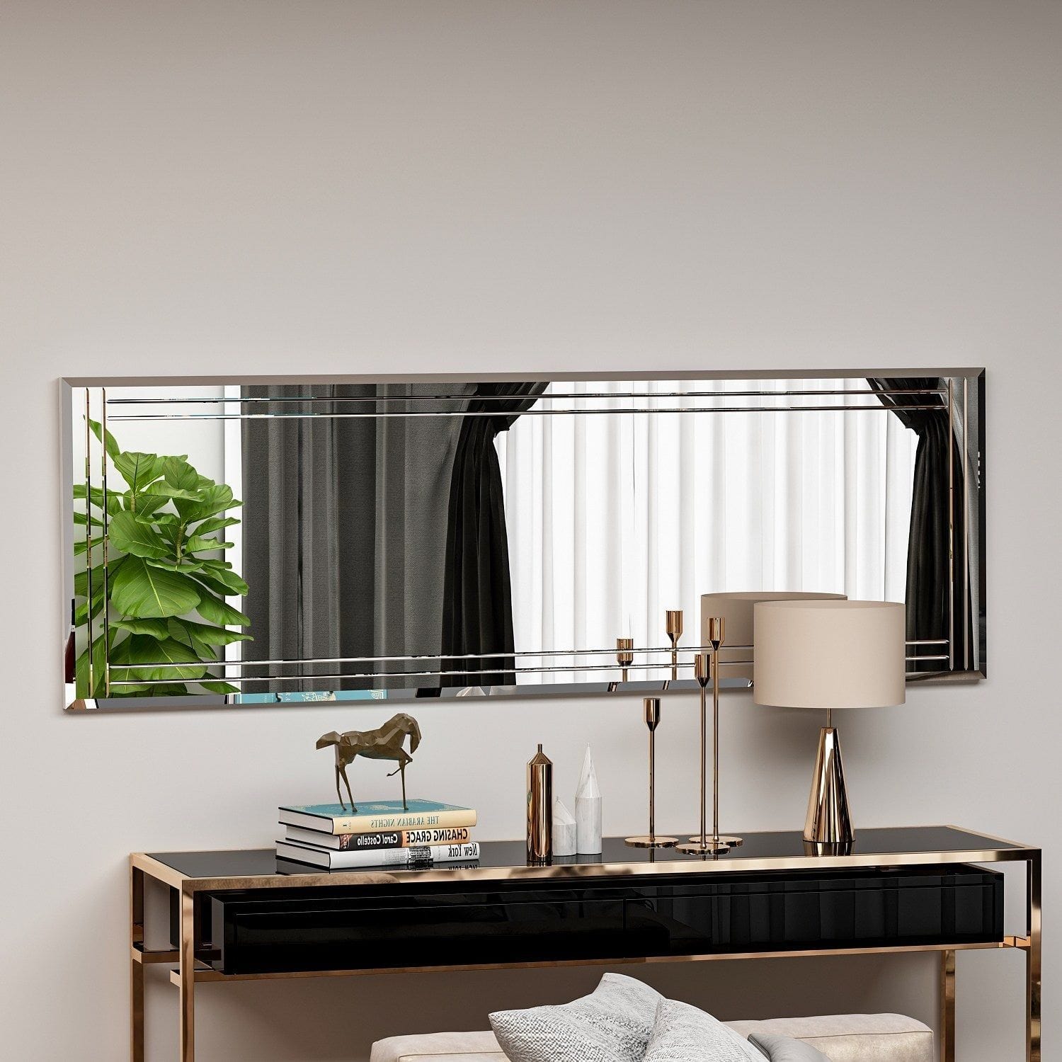 Oglinda BUHEM, gri, 40x2x120 cm