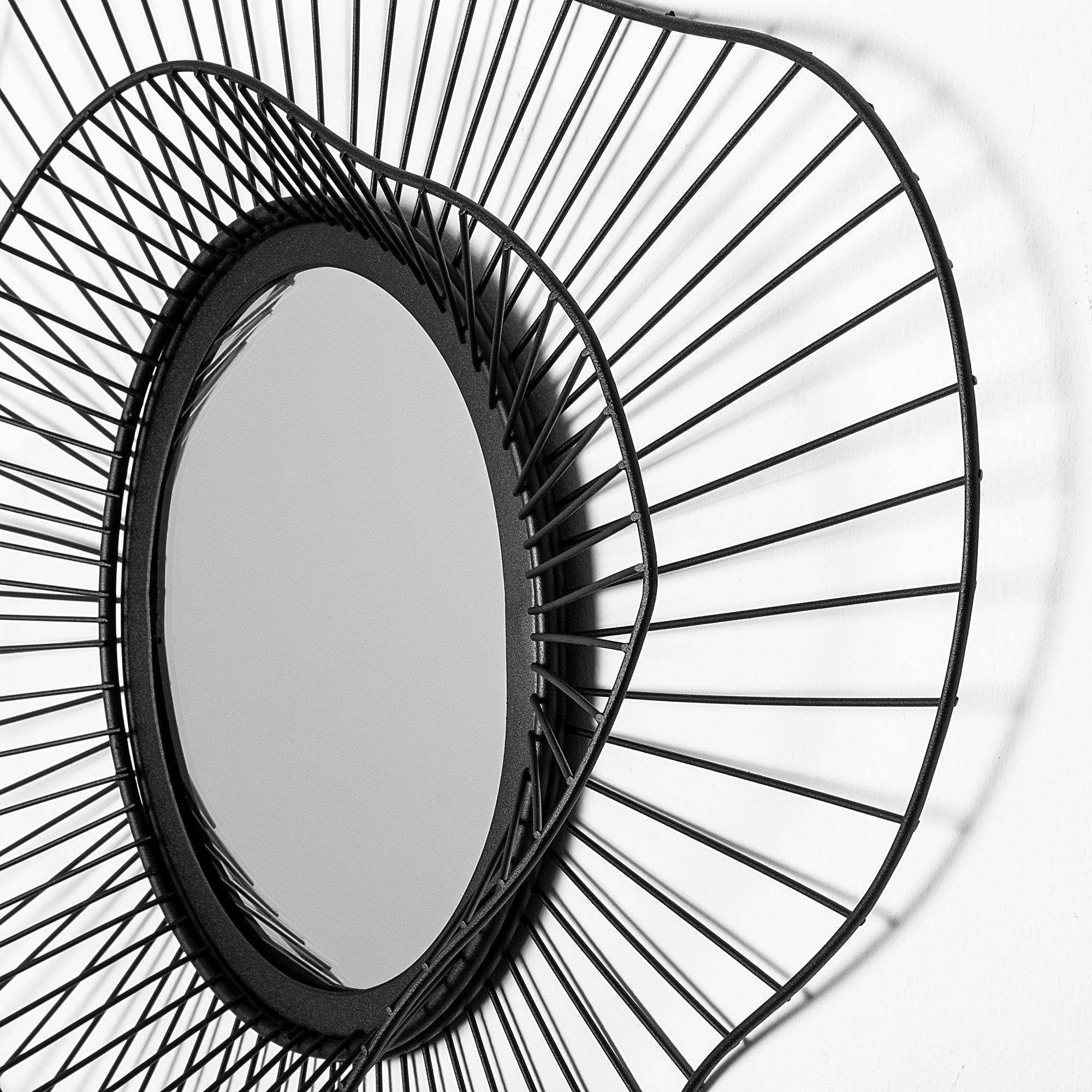 Oglinda decorativa AMIP WM-012, negru, metal, 60x47 cm