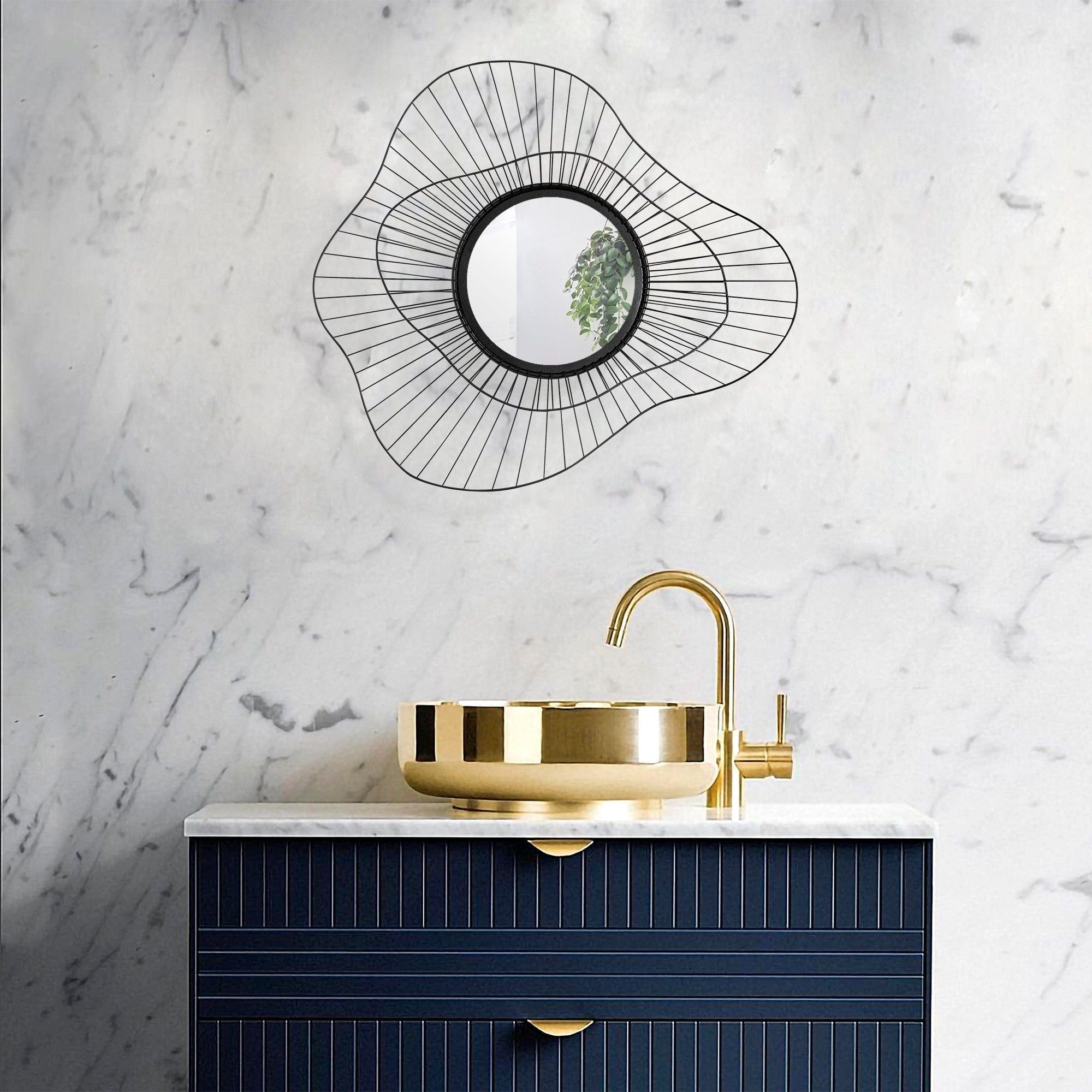 Oglinda decorativa AMIP WM-012, negru, metal, 60x47 cm