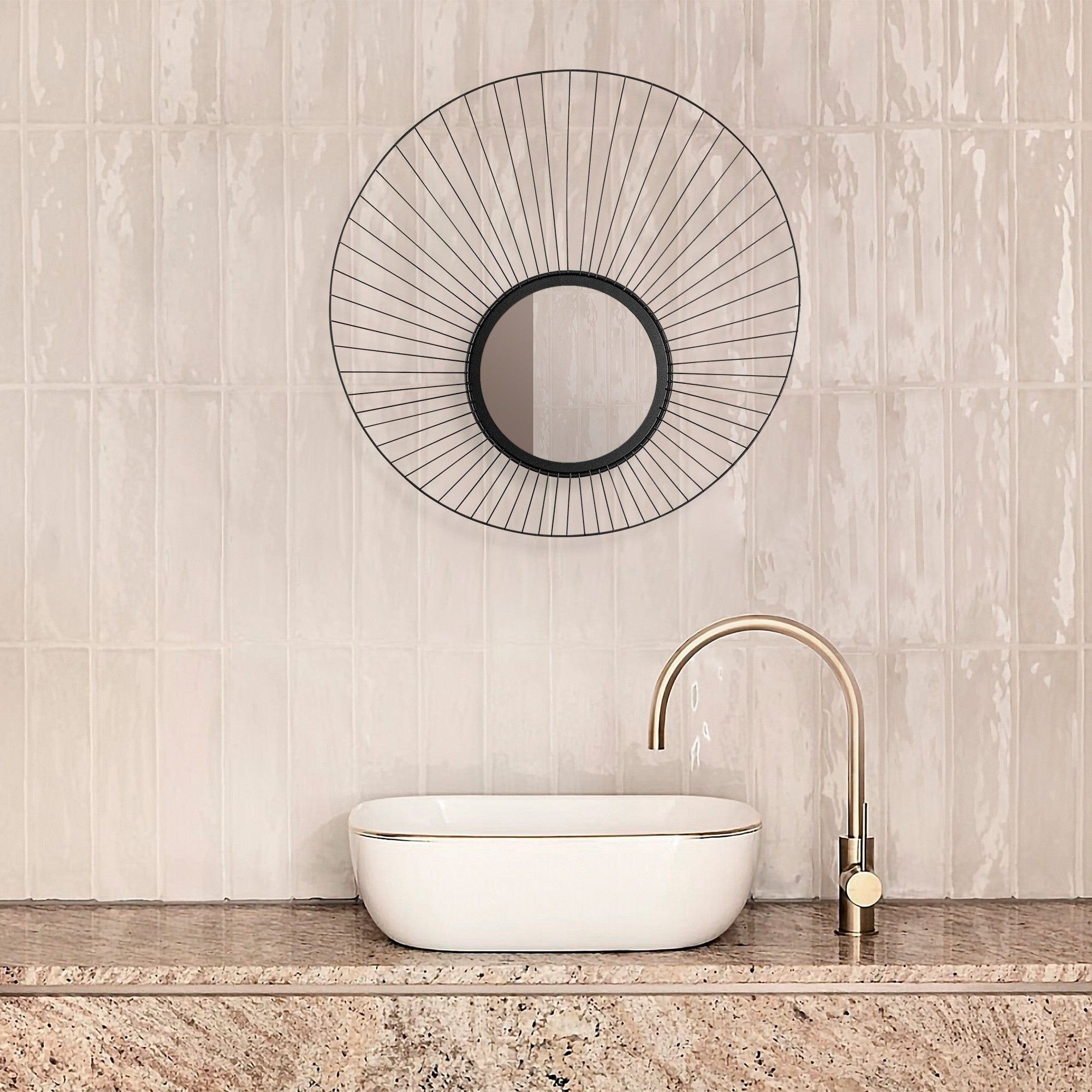 Oglinda decorativa PAPATYA WM-013, negru, metal, 60x63 cm