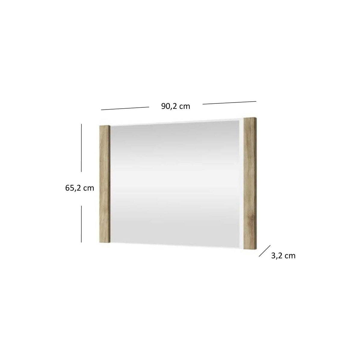 Oglinda DOORSET 90, stejar navarra, PAL laminat, 90x65 cm
