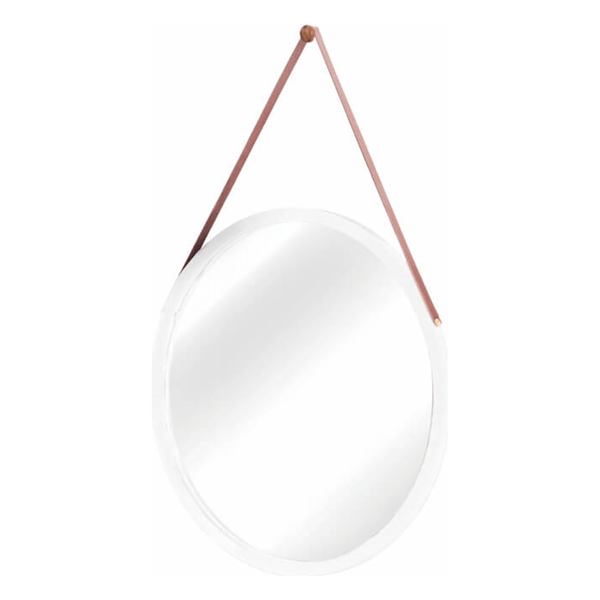 Oglinda LEMI 1, bambus alb, lemn de bambus, 45x2x45 cm