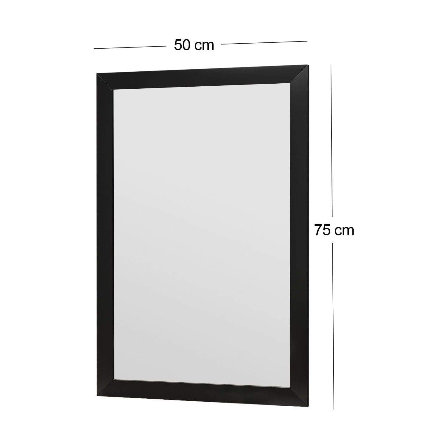 Oglinda LIPA, negru, 50x2x75 cm