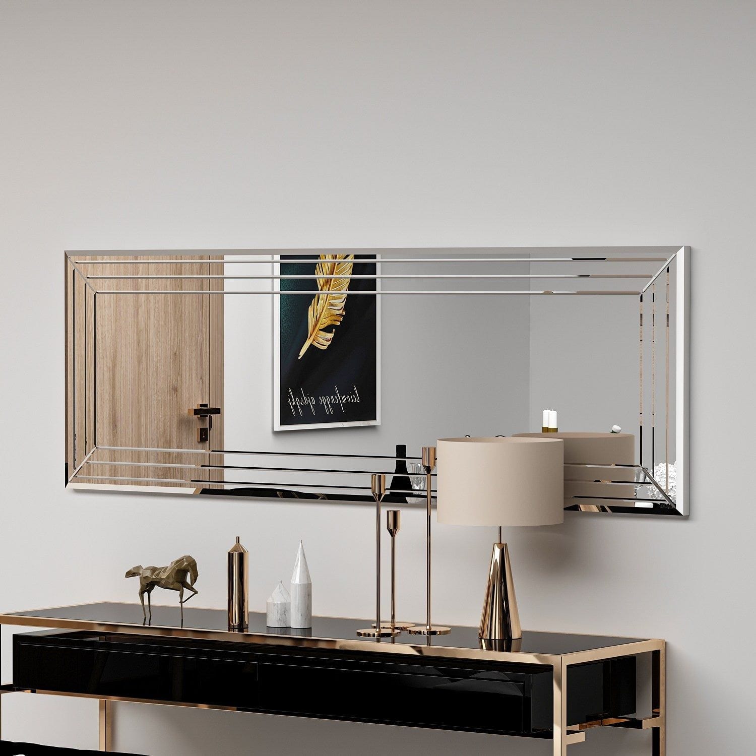 Oglinda NEOM, argintiu, 40x2x120 cm