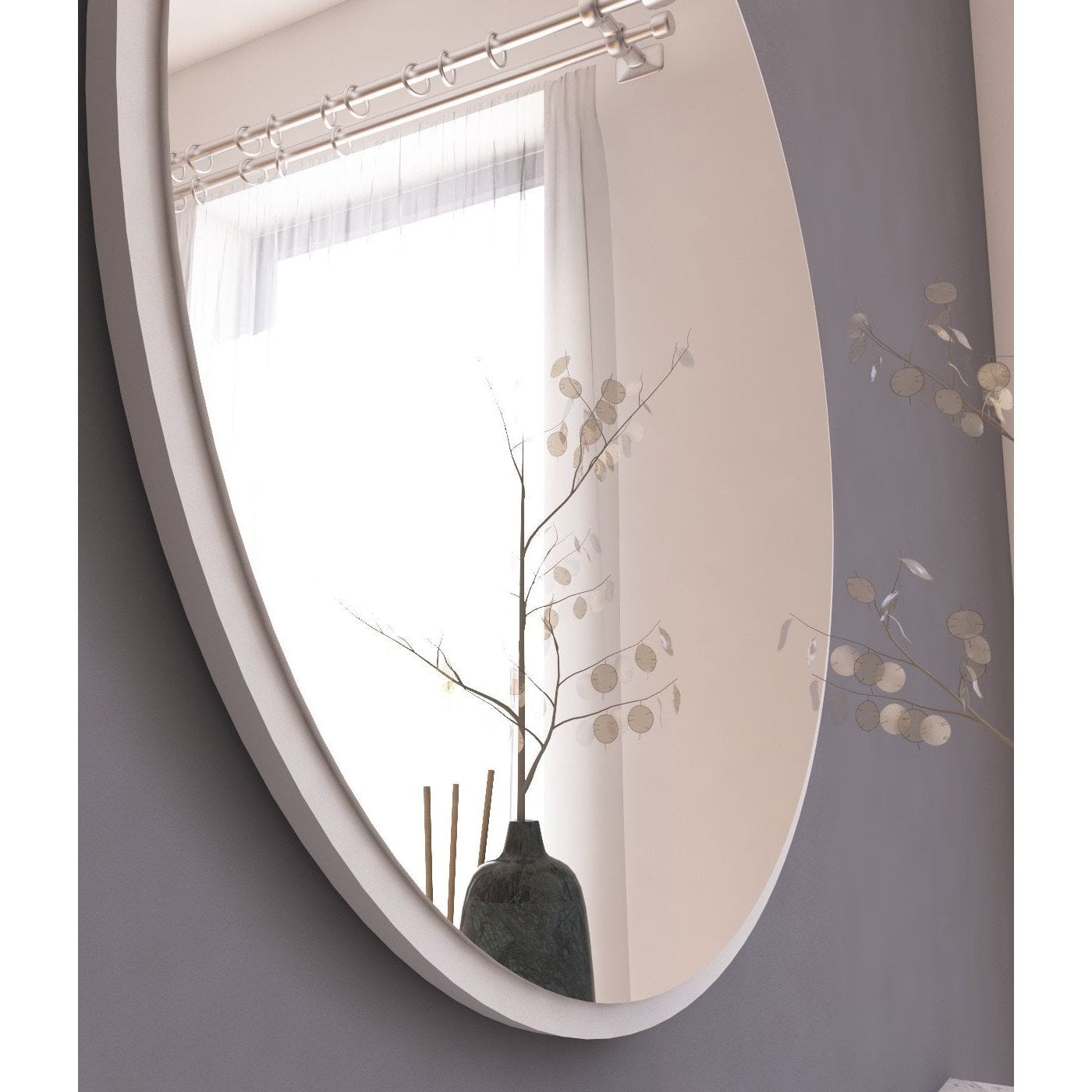 Oglinda OZZE, alb, 60x2x60 cm