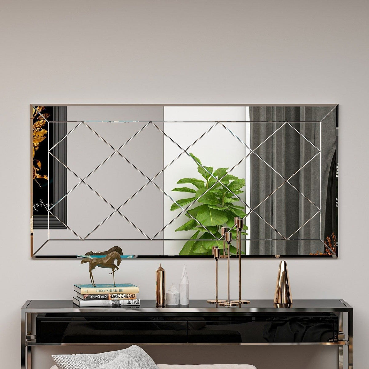 Oglinda PAULI, alb, 120x2x60 cm