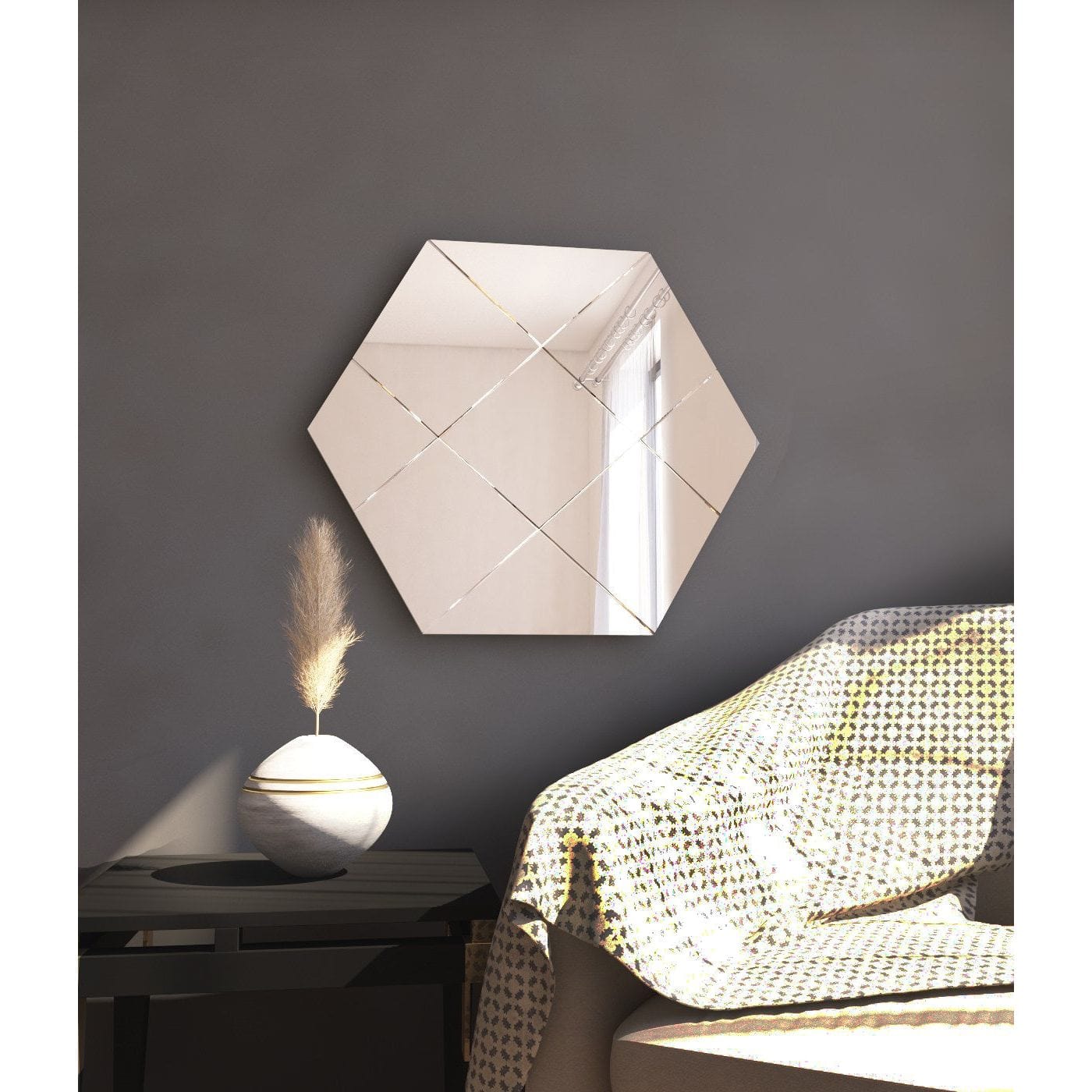 Oglinda perete ASSA, alb, 70x2x60 cm