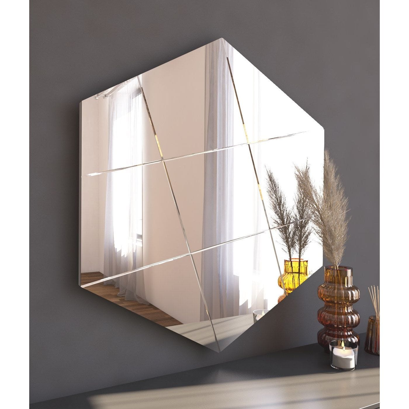 Oglinda perete ASSA, alb, 70x2x60 cm