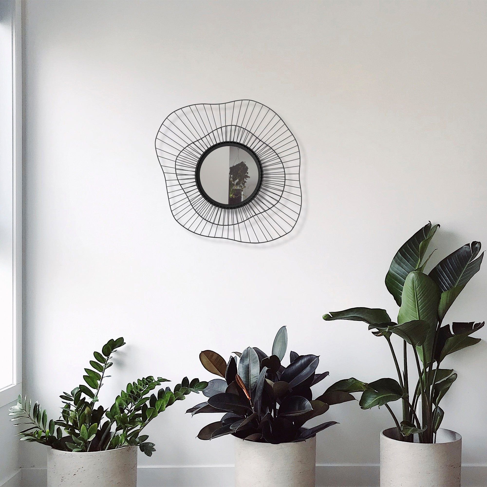 Oglinda perete EURO FLORA, negru, metal, 69x60 cm