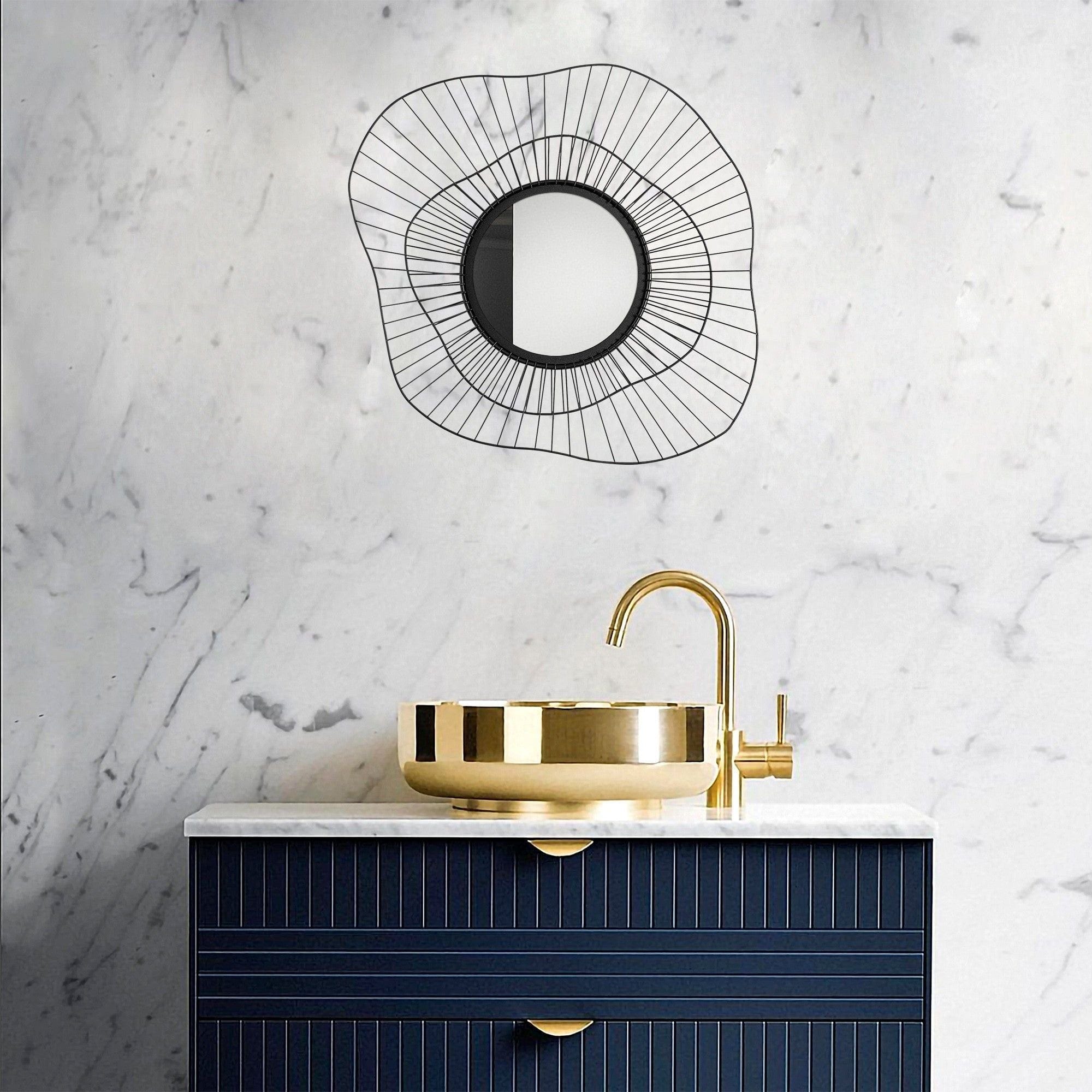 Oglinda perete EURO FLORA, negru, metal, 69x60 cm