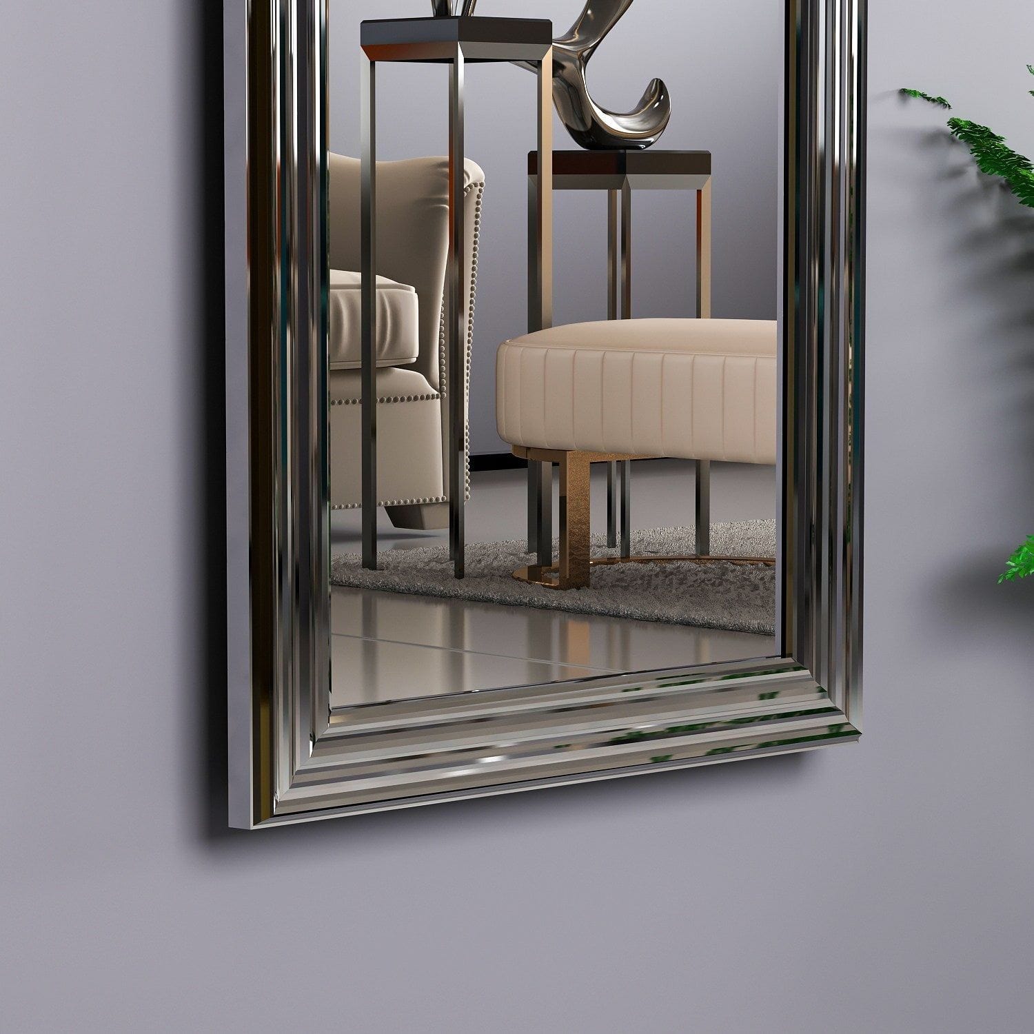 Oglinda SMOOTH, argintiu, 40x3x105 cm