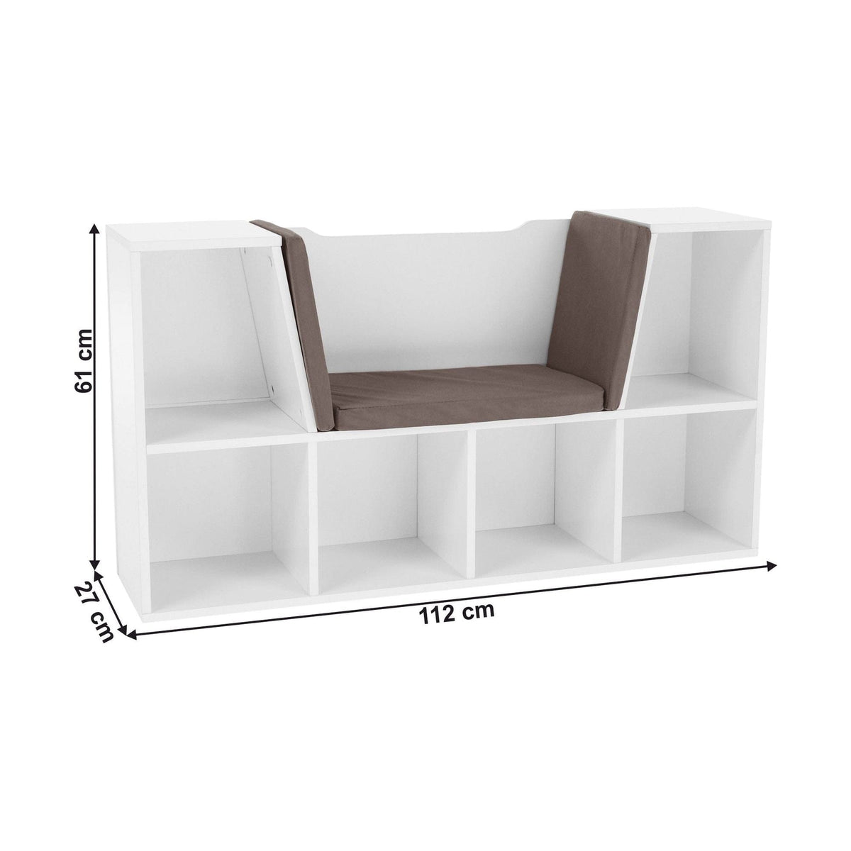 Organizator FERIA, DTD laminat, alb/maro, 112x27x61 cm
