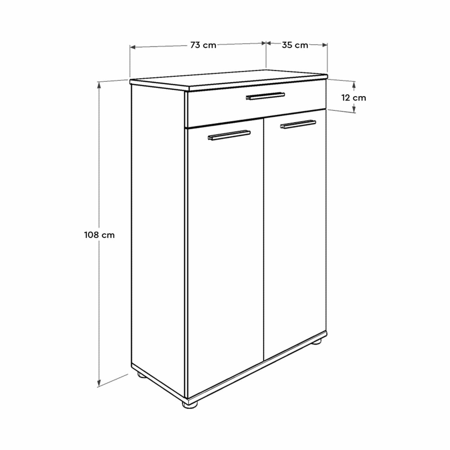 Pantofar ADR-521-BB-1, alb, PAL, 73x35x108 cm
