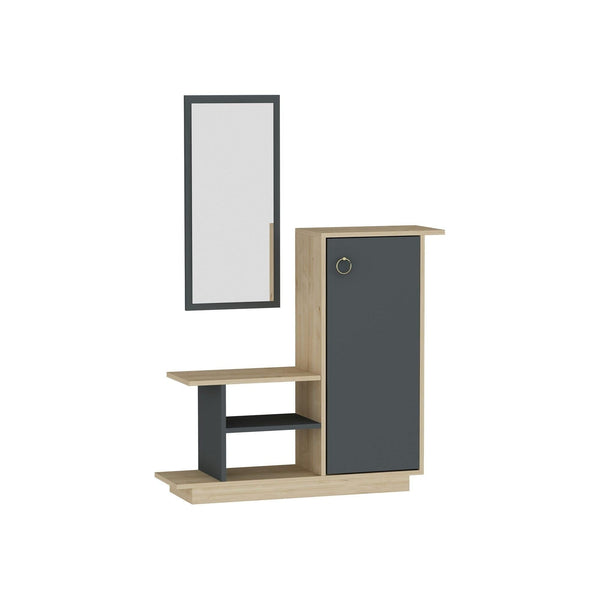 Pantofar ASIA, stejar/gri antracit, PAL melaminat, 80x30x90 cm