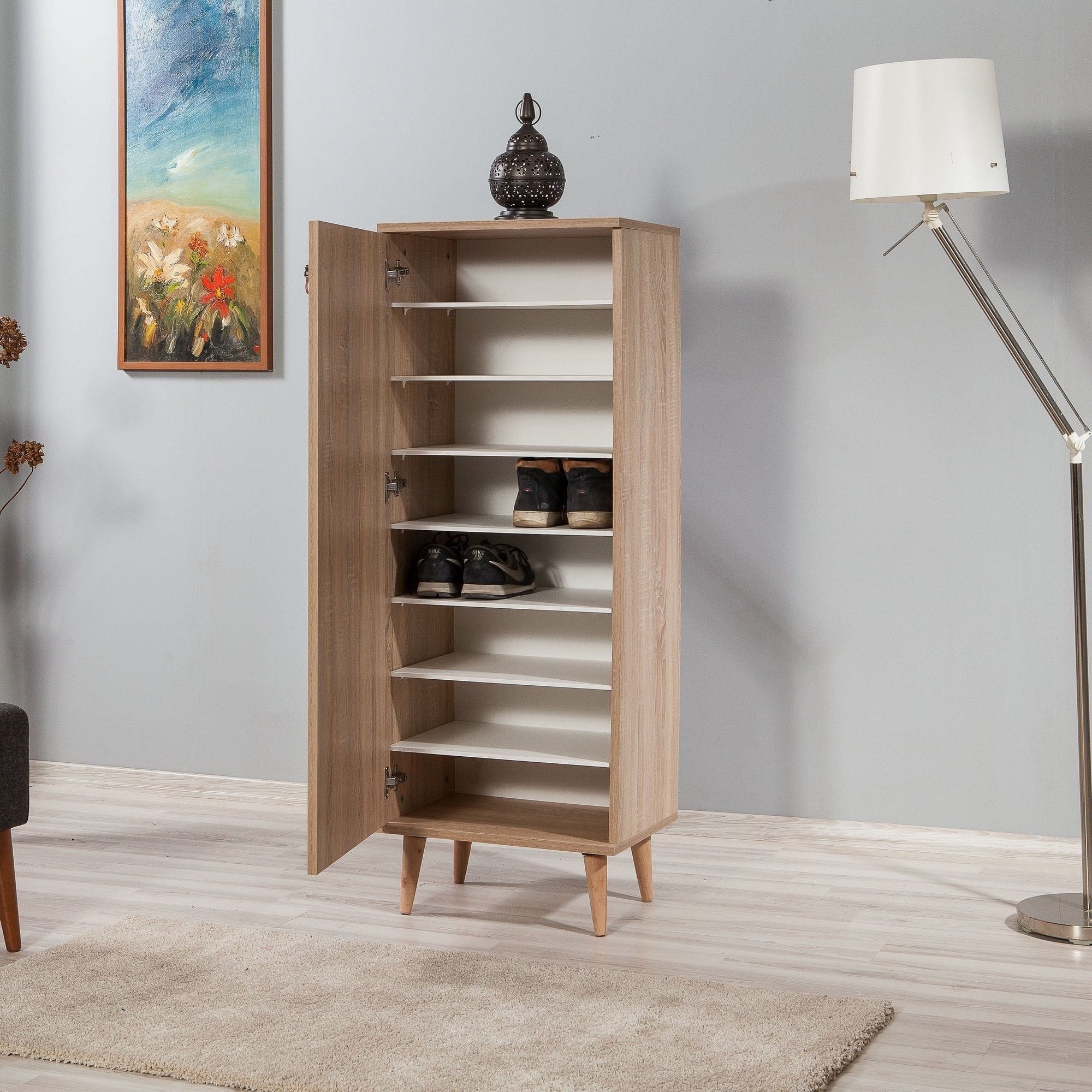 Pantofar FILINTA- 728, stejar, PAL melaminat/lemn 50x38x135 cm