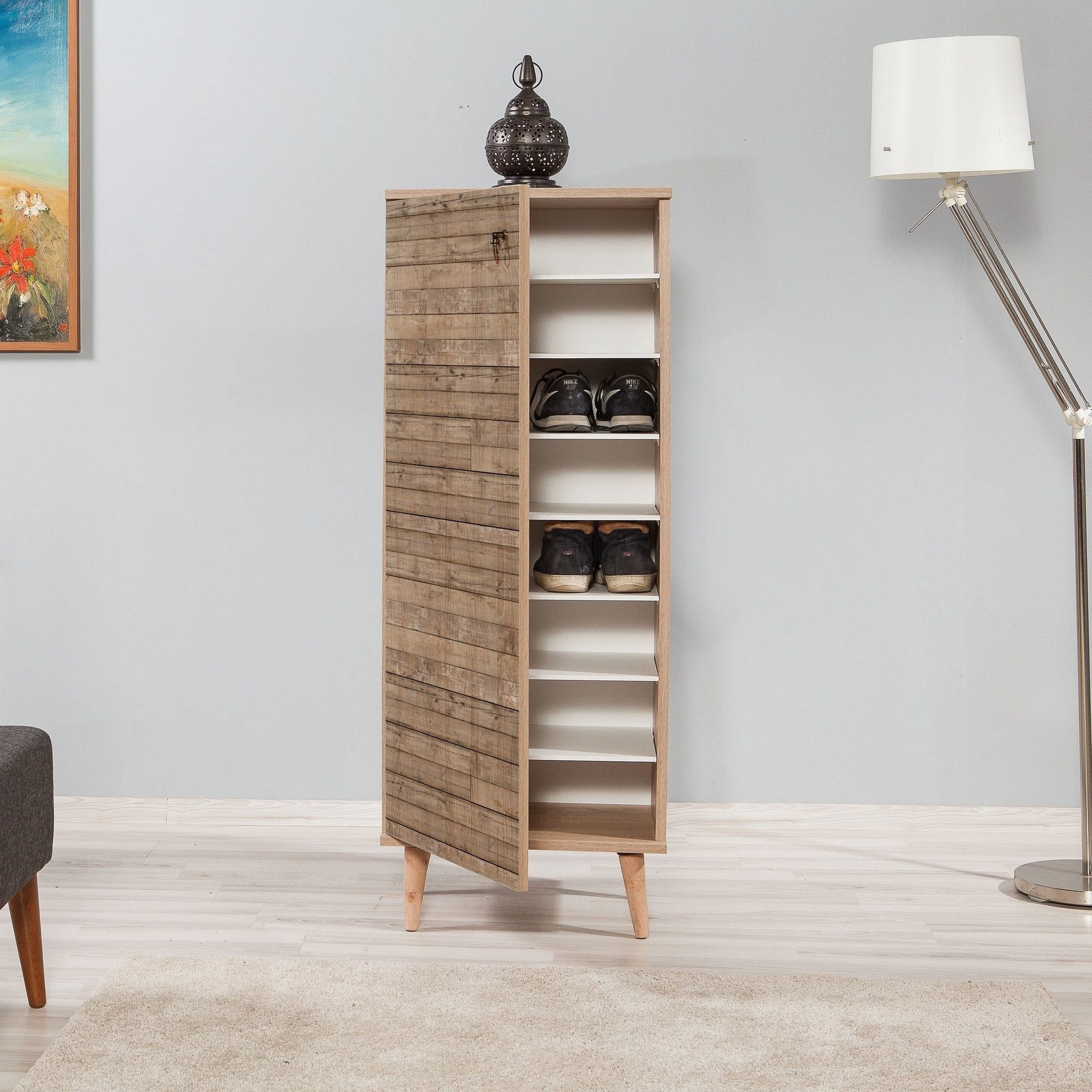 Pantofar FILINTA- 728, stejar, PAL melaminat/lemn 50x38x135 cm