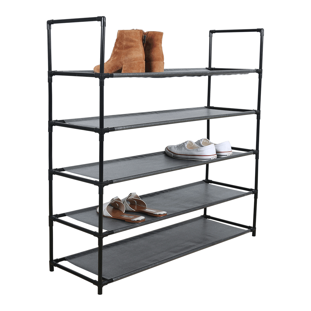 Pantofar MADILO, negru, metal/tesatura, 86x28x89 cm