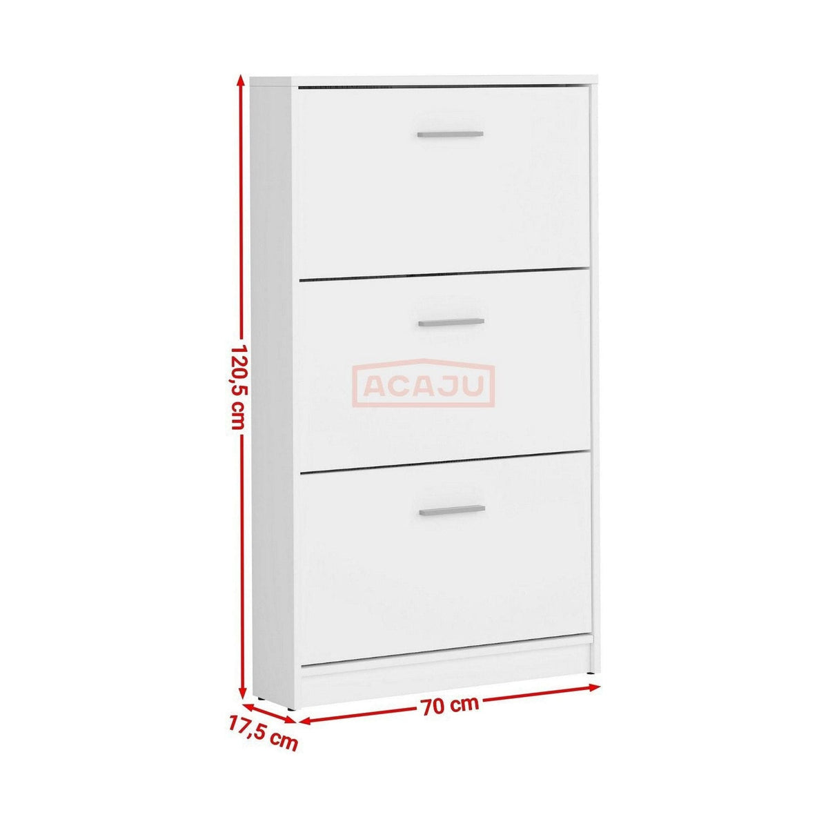 Pantofar NEPO PLUS, alb, PAL laminat, 70x18x121 cm