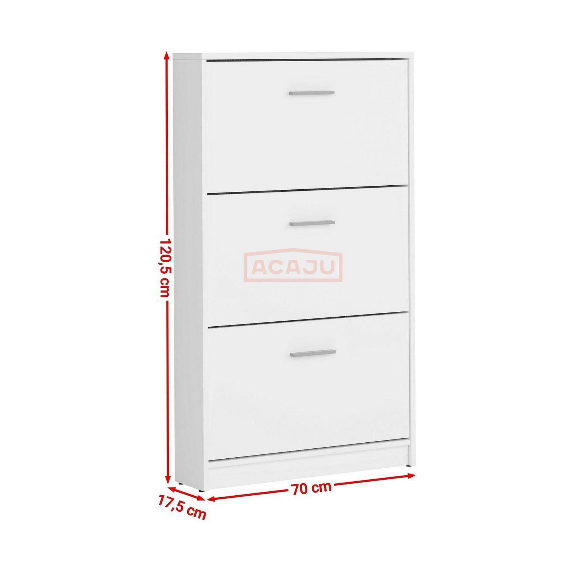 Pantofar NEPO PLUS, alb, PAL laminat, 70x18x121 cm