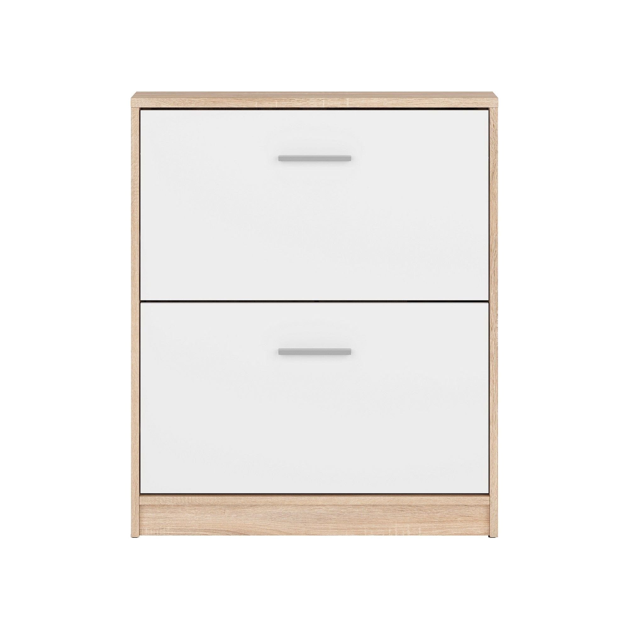 Pantofar NEPO PLUS, alb/stejar sonoma, PAL laminat, 70x28x84 cm