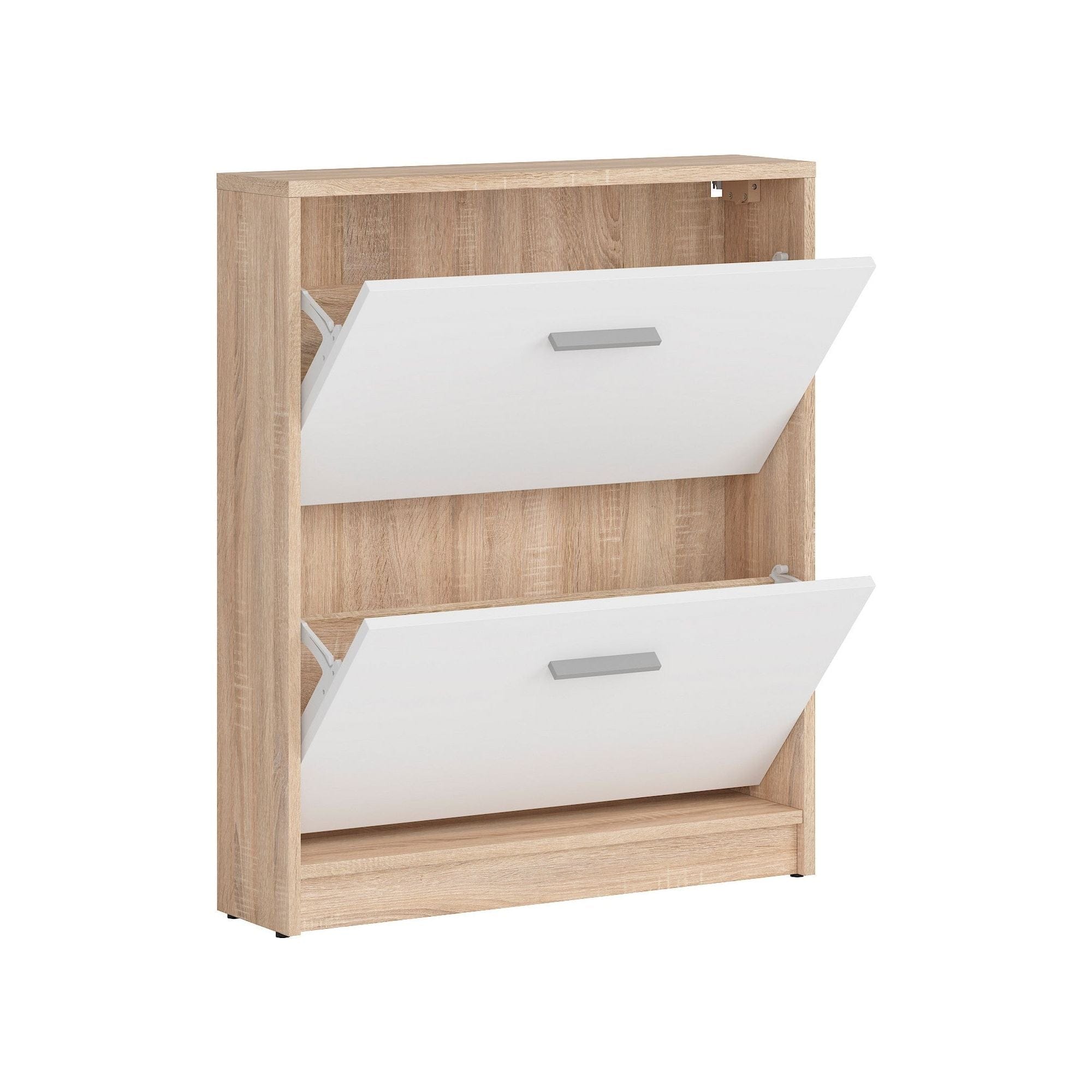 Pantofar NEPO PLUS, alb/stejar sonoma, PAL laminat, 70x28x84 cm