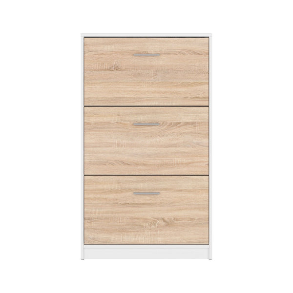 Pantofar NEPO PLUS, stejar sonoma/alb, PAL laminat, 70x18x121 cm