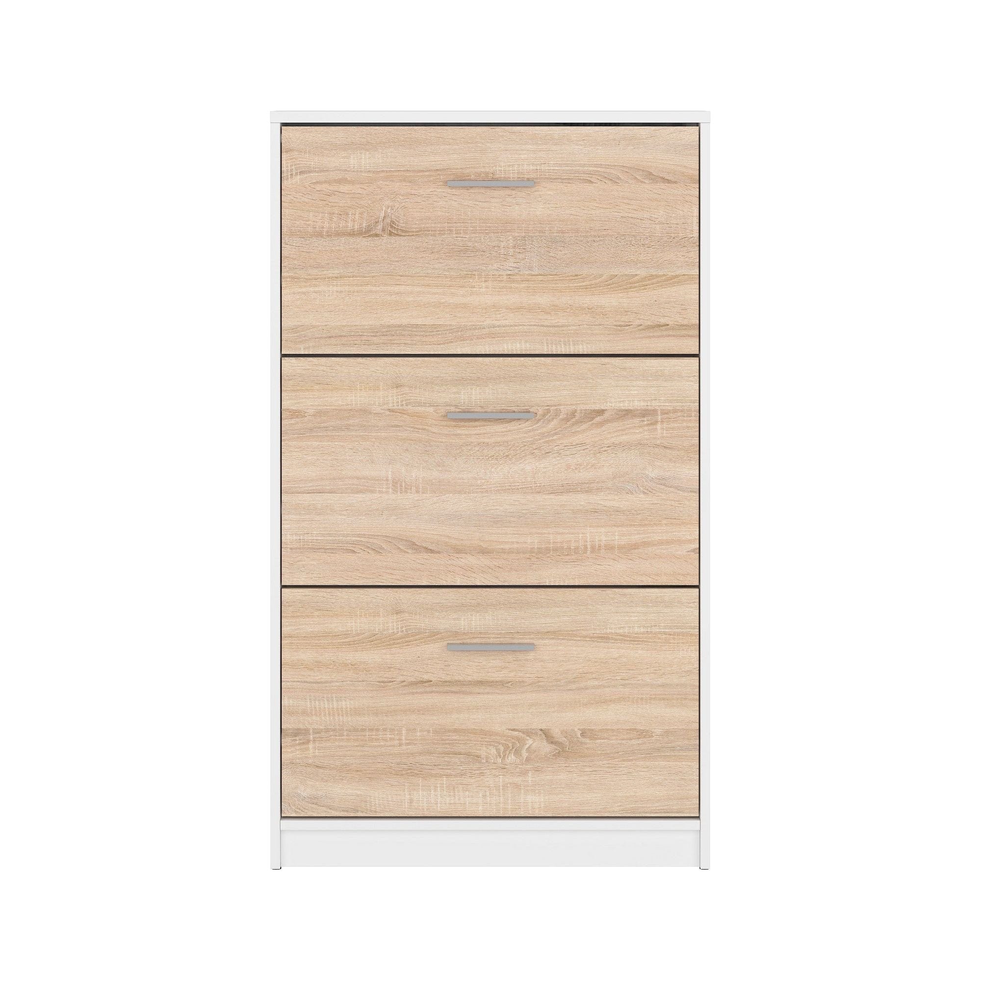 Pantofar NEPO PLUS, stejar sonoma/alb, PAL laminat, 70x18x121 cm