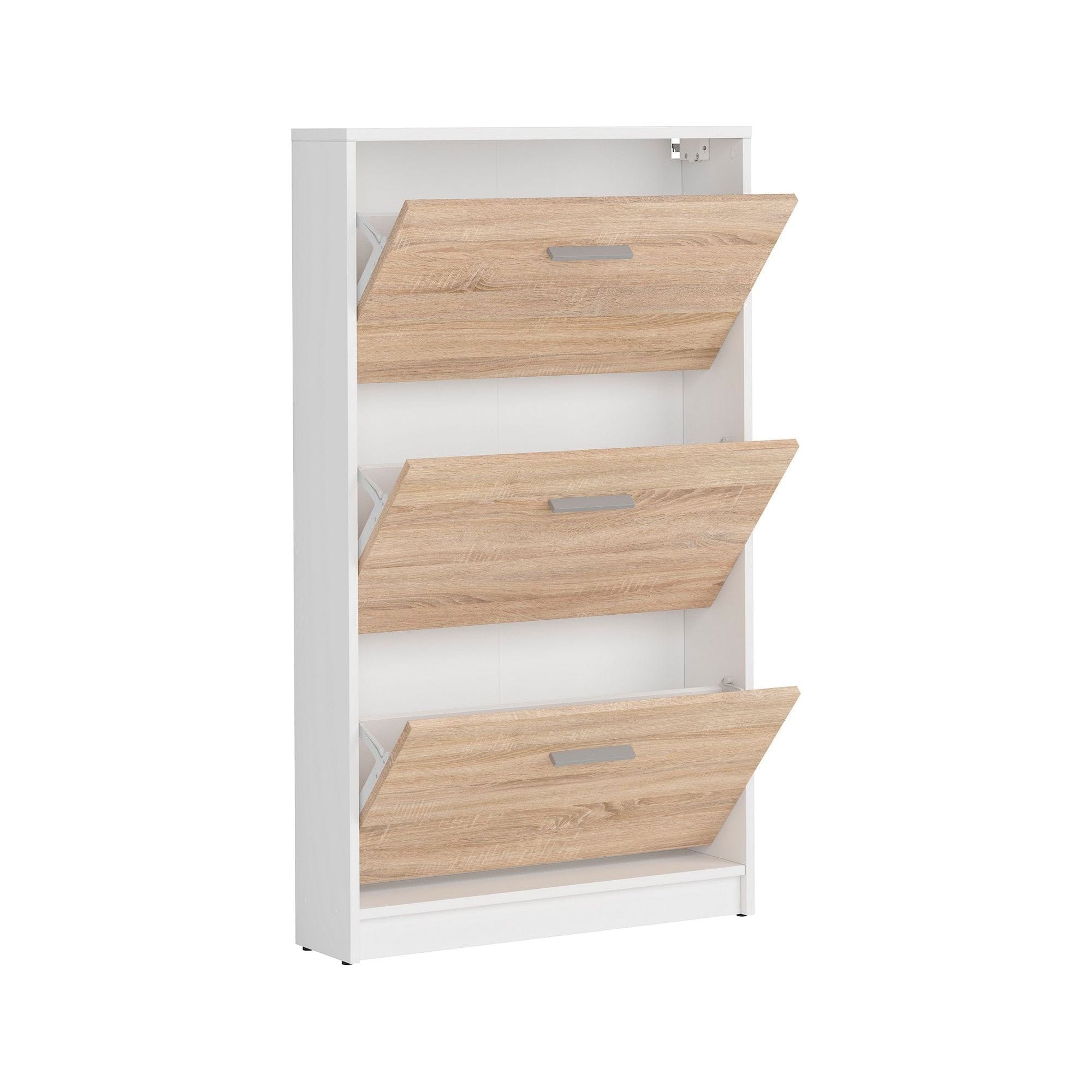 Pantofar NEPO PLUS, stejar sonoma/alb, PAL laminat, 70x18x121 cm