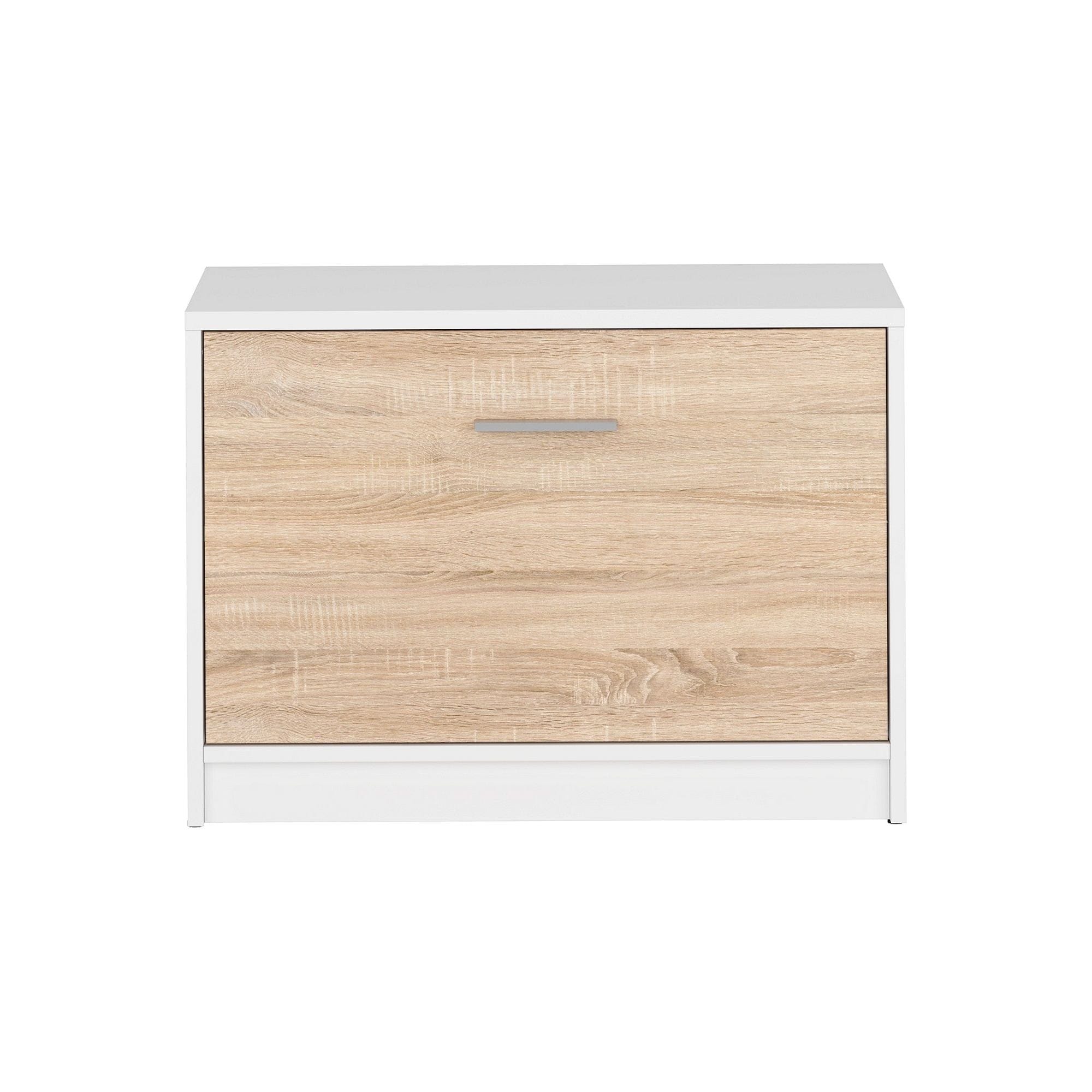 Pantofar NEPO PLUS, stejar sonoma/alb, PAL laminat, 70x34x51 cm