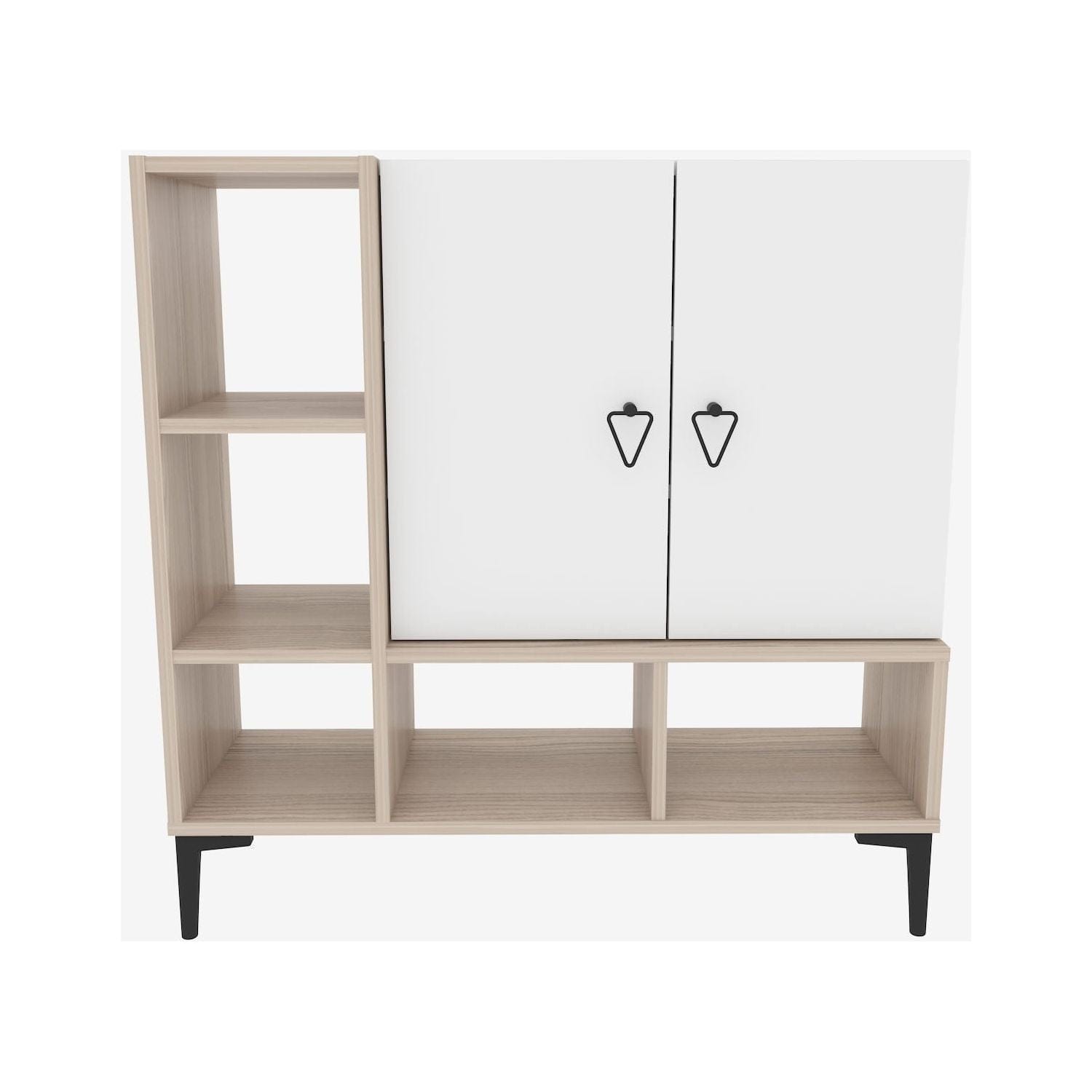 Pantofar Platin, alb/stejar, PAL melaminat, 100x35x100 cm