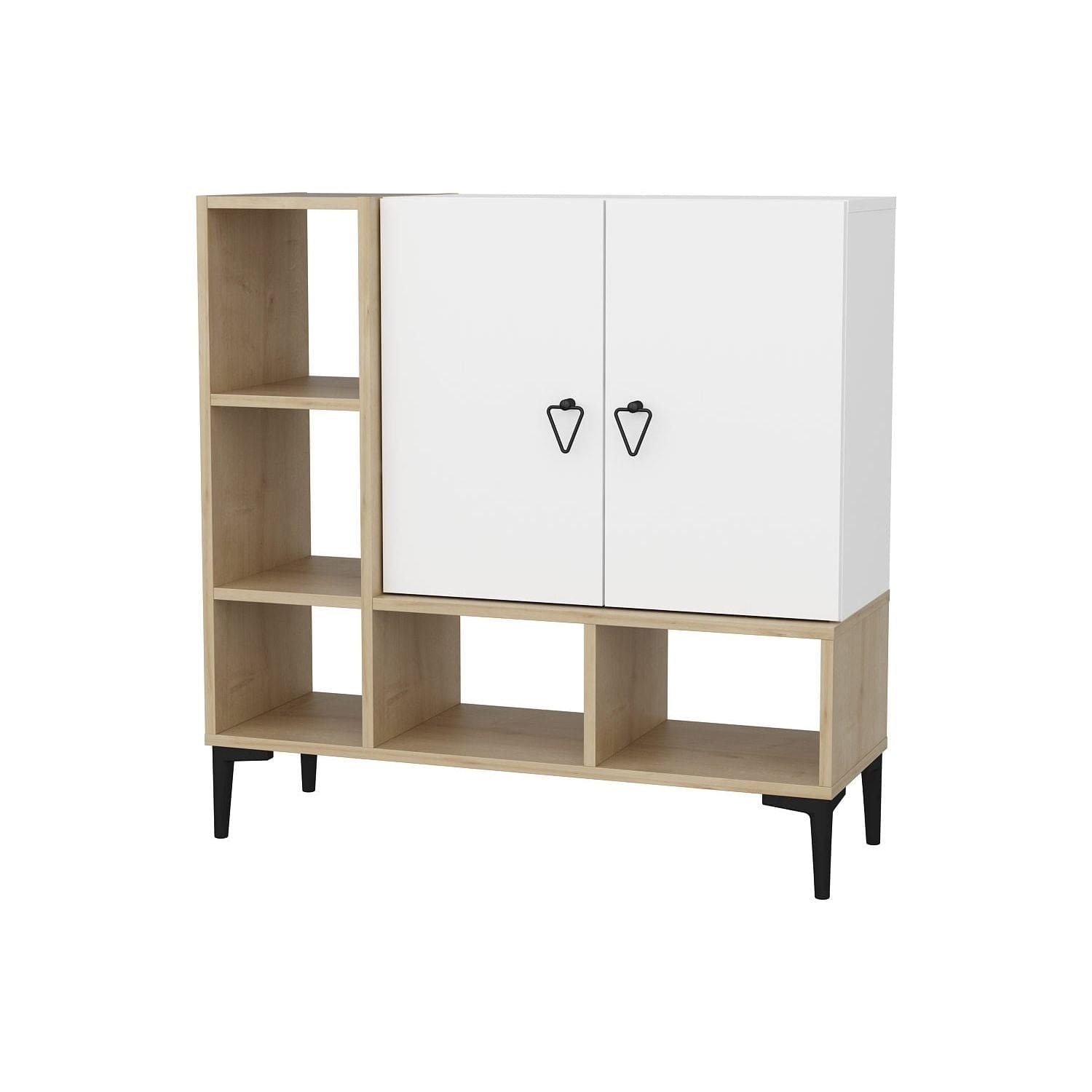 Pantofar PLATIN, stejar/alb, PAL melaminat, 100x35x100 cm