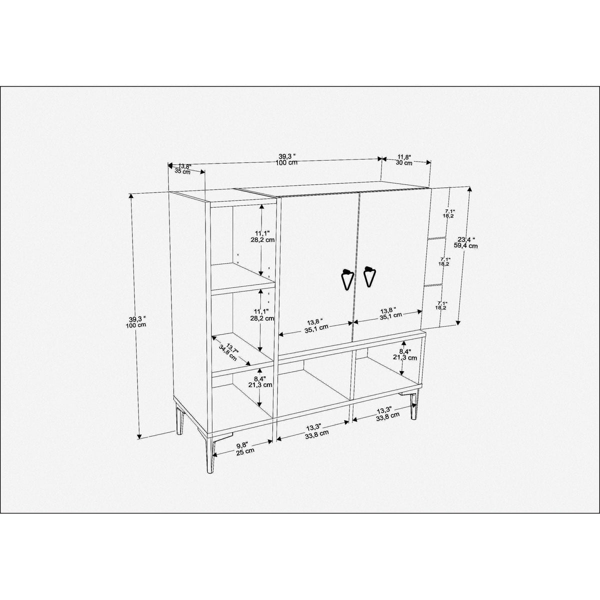 Pantofar PLATIN, stejar/alb, PAL melaminat, 100x35x100 cm